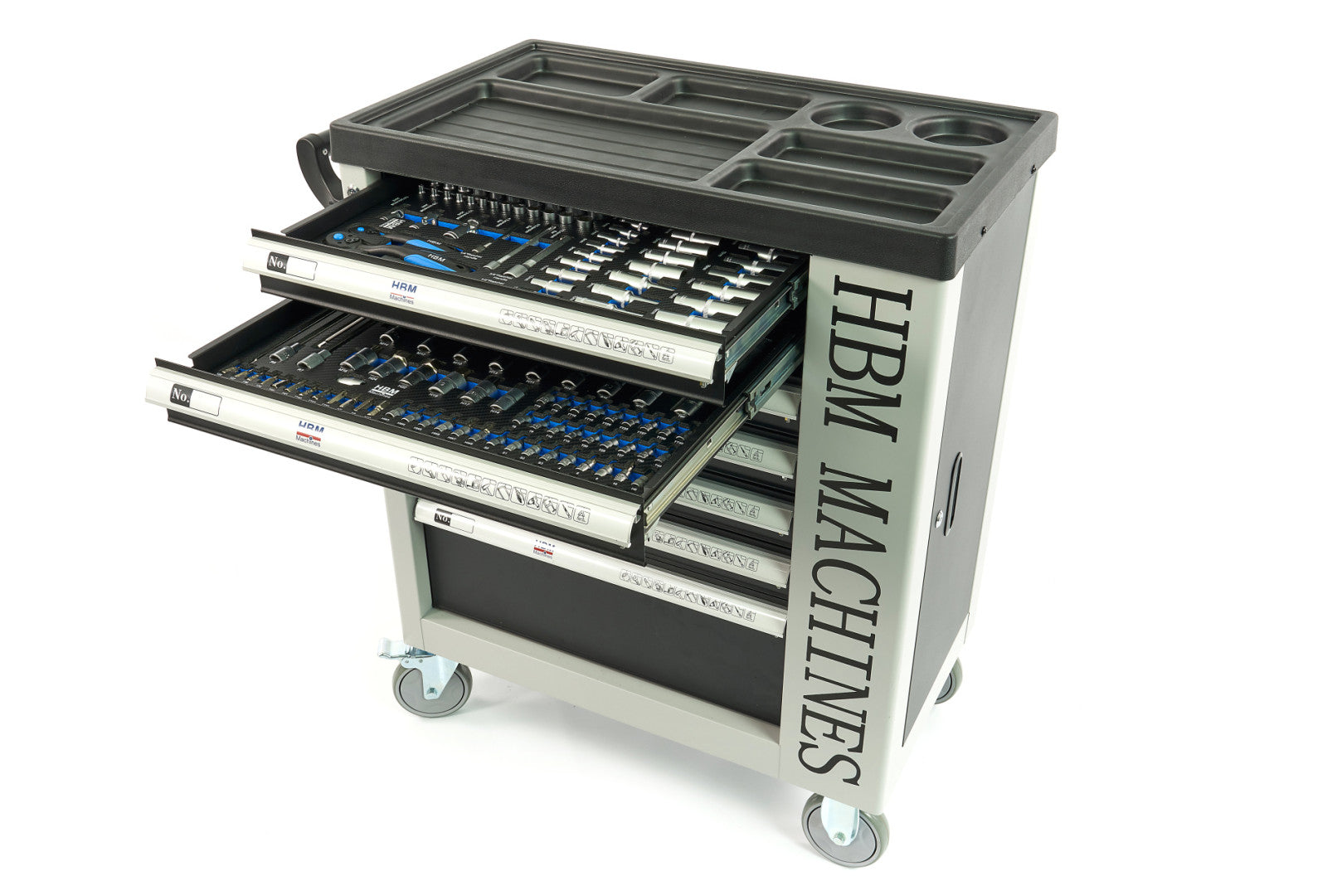 Професионален шкаф с инструменти НВМ със 7 чекмеджета, 262 броя, 7 модула карбон - Premium, Холандия