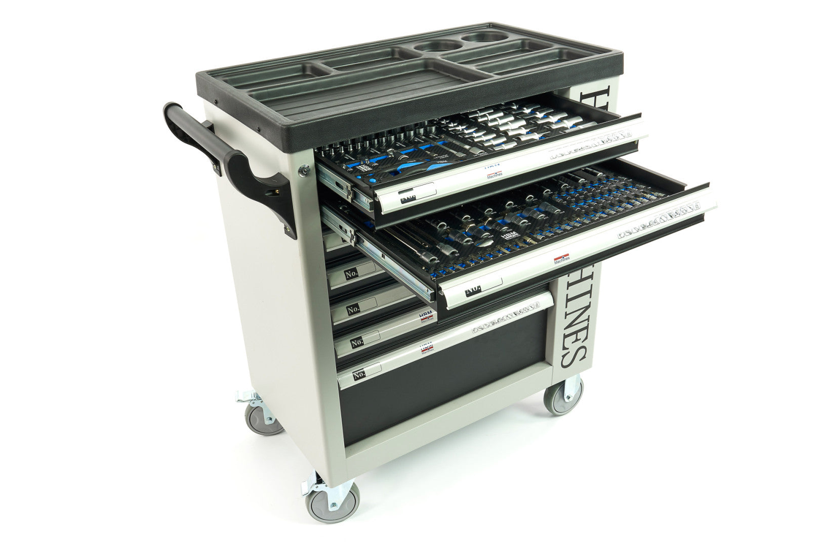 Професионален шкаф с инструменти НВМ със 7 чекмеджета, 262 броя, 7 модула карбон - Premium, Холандия