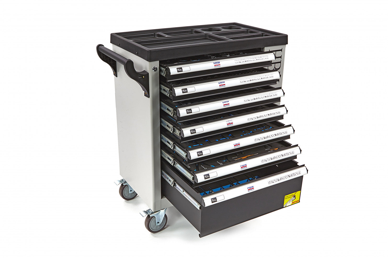 Професионален шкаф с инструменти НВМ със 7 чекмеджета, 262 броя, 7 модула карбон - Premium, Холандия