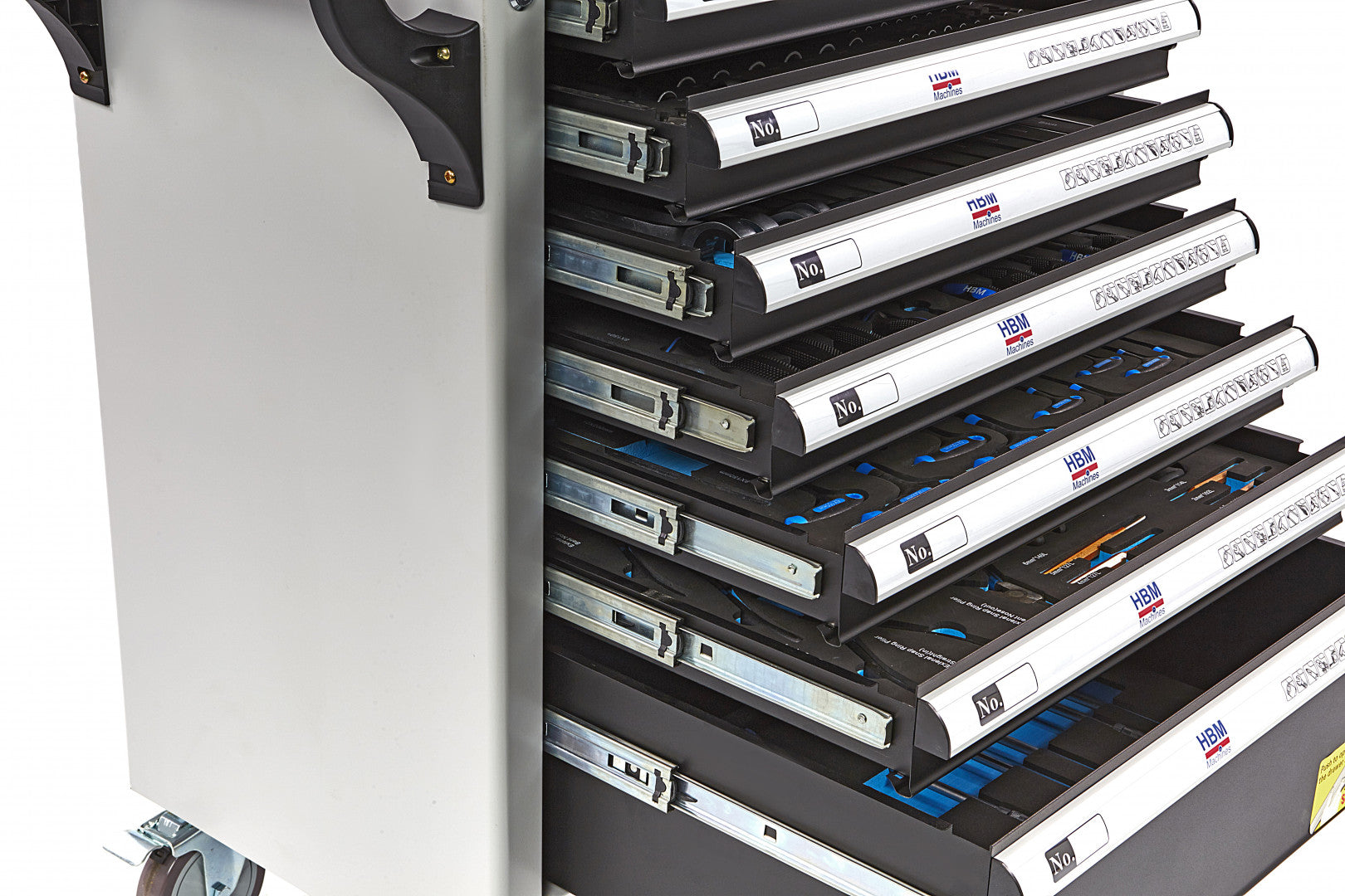 Професионален шкаф с инструменти НВМ със 7 чекмеджета, 262 броя, 7 модула карбон - Premium, Холандия