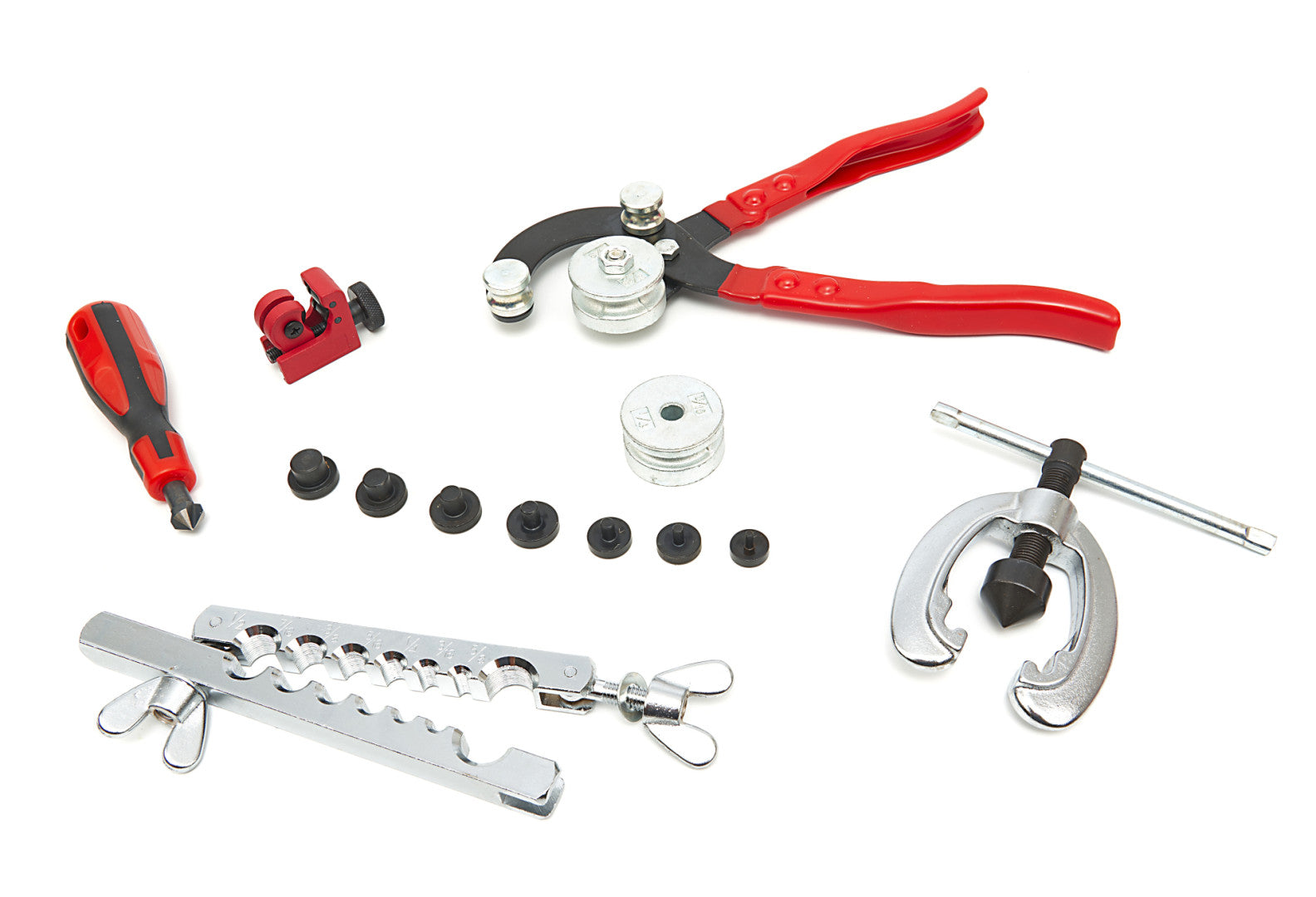 Комплект за ремонт на спирачни тръби с резачка, 14 части HBM