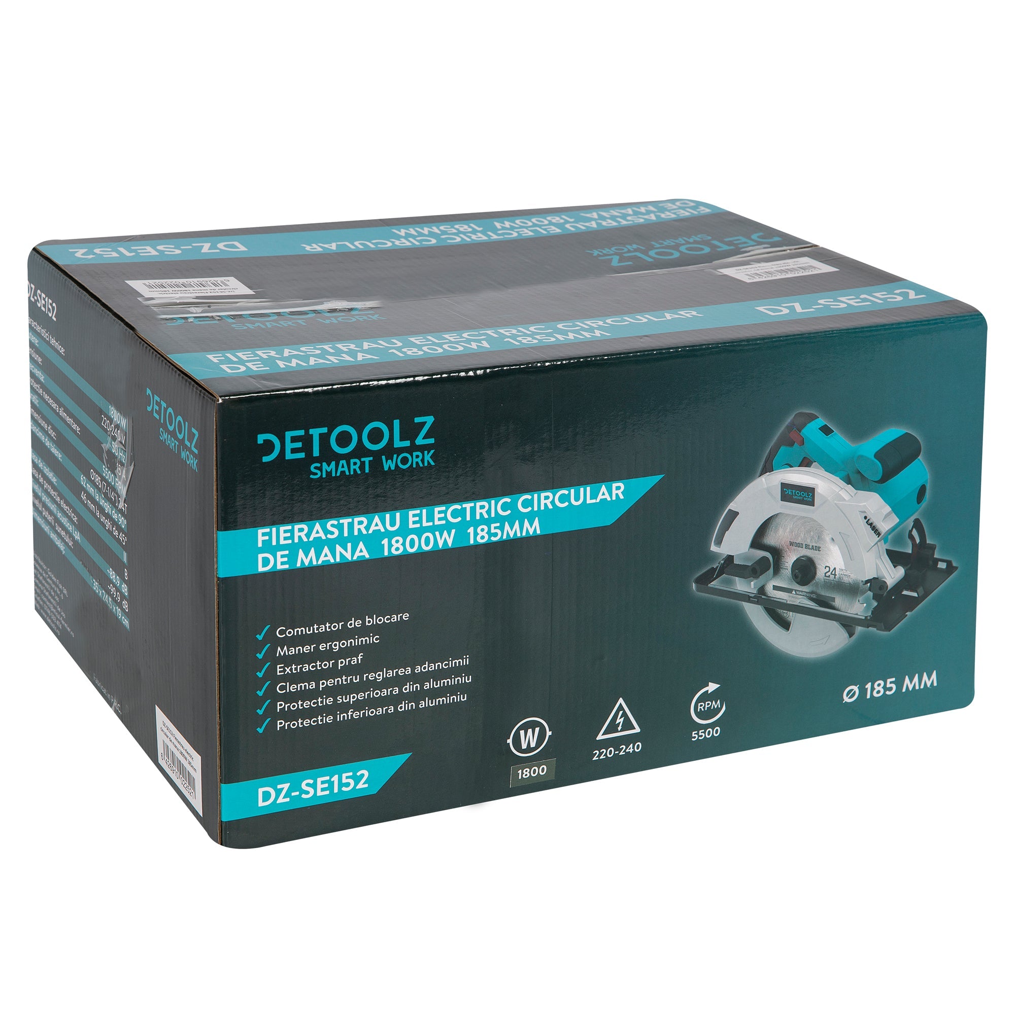 Ръчен циркуляр 1800W 185 мм DETOOLZ