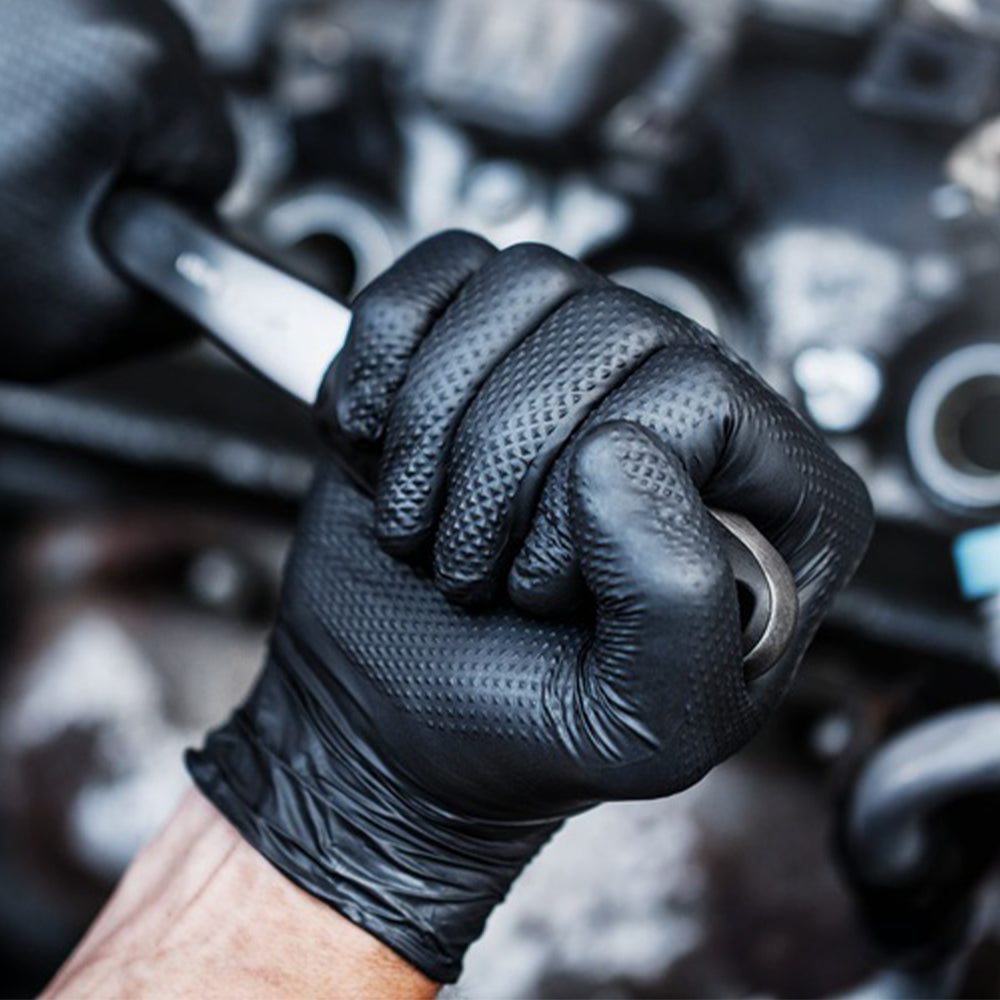 Премиум нитрилни ръкавици MERCATOR GOGRIP за механици, размер M 50 бр. черни