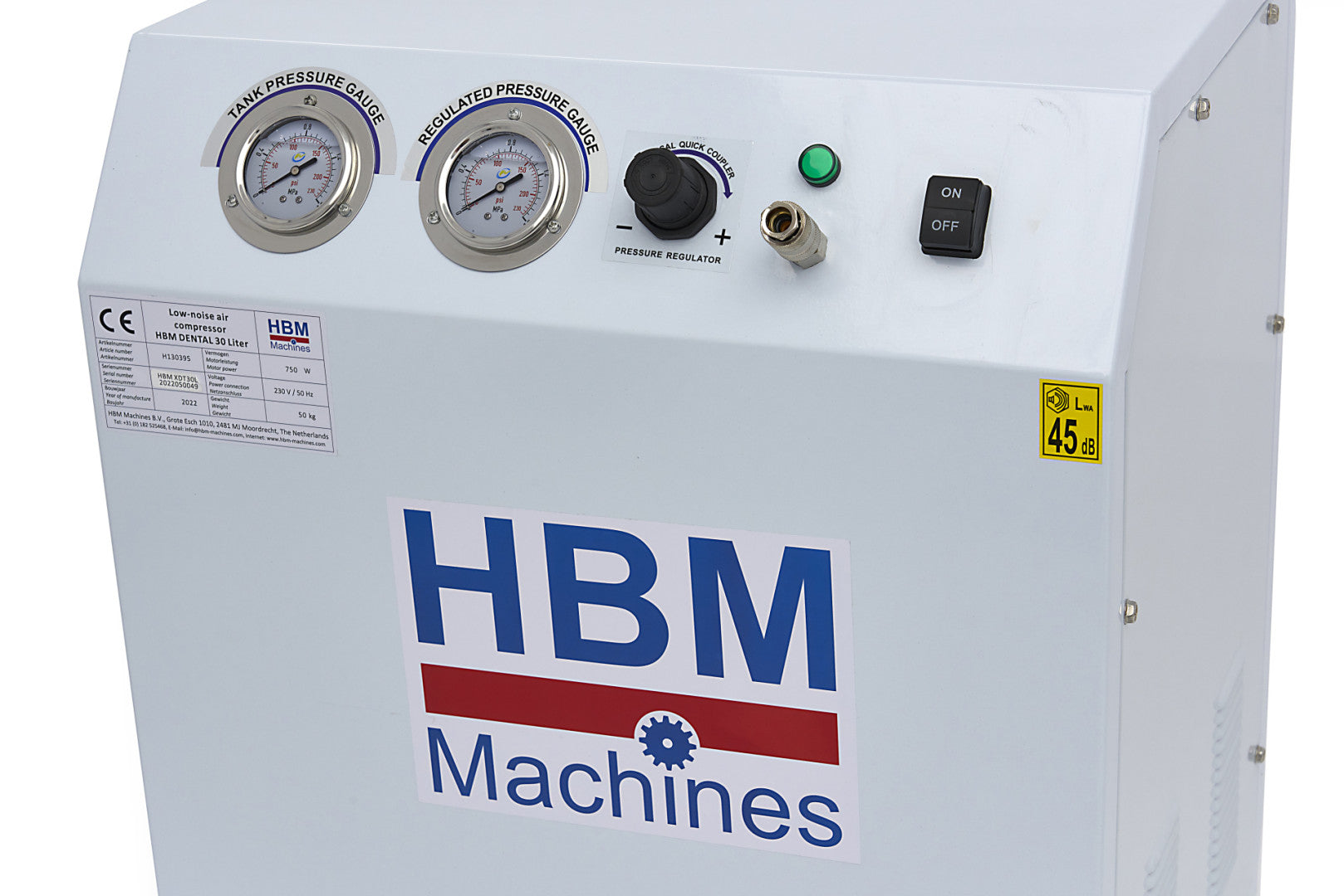 Безшумен компресор HBM 50 л в противозвуков корпус 1500W M2