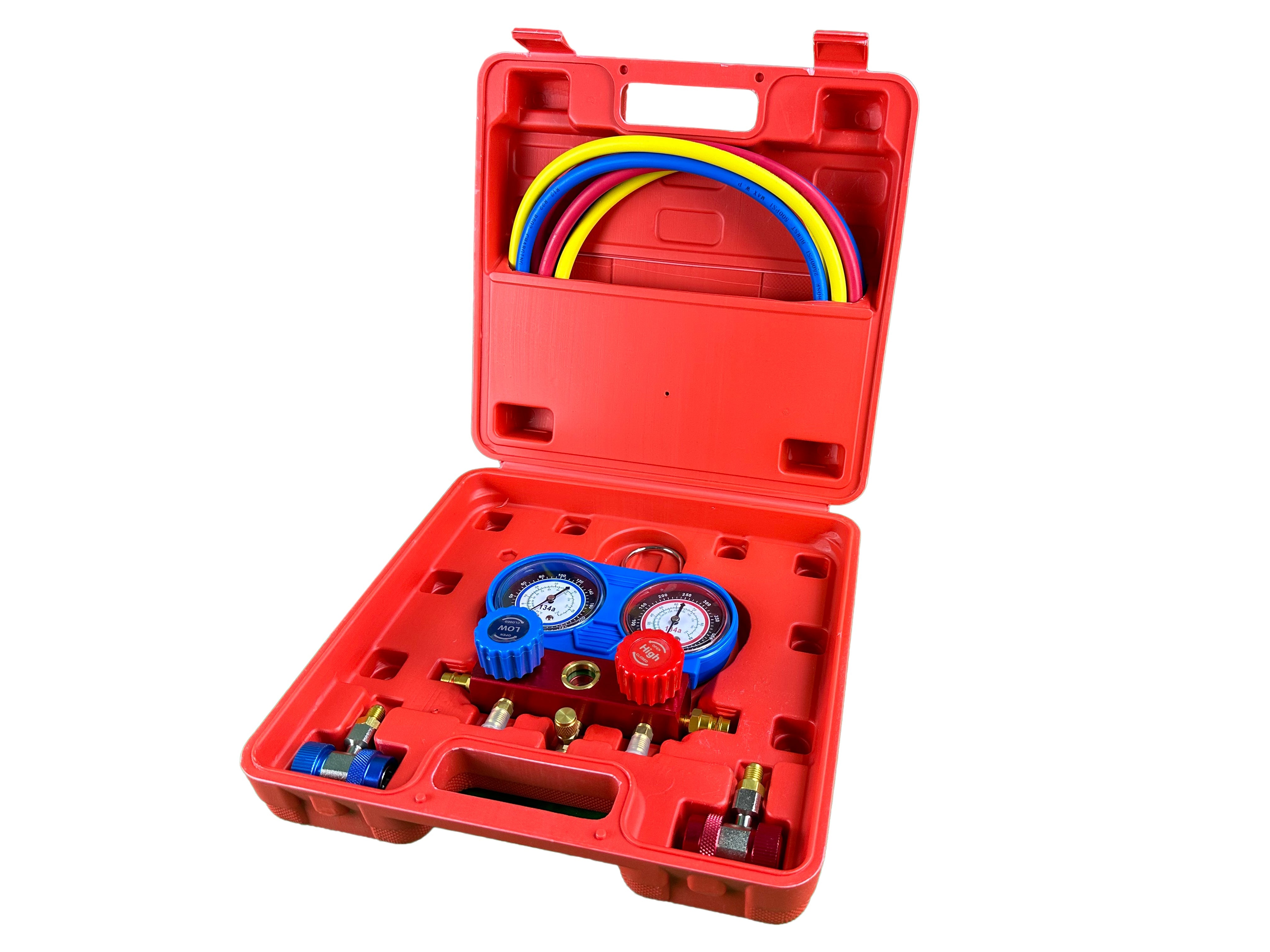 Комплект за проверка на налягане в климатици и зареждане, пълнене на климатични инсталации GEBO TOOLS