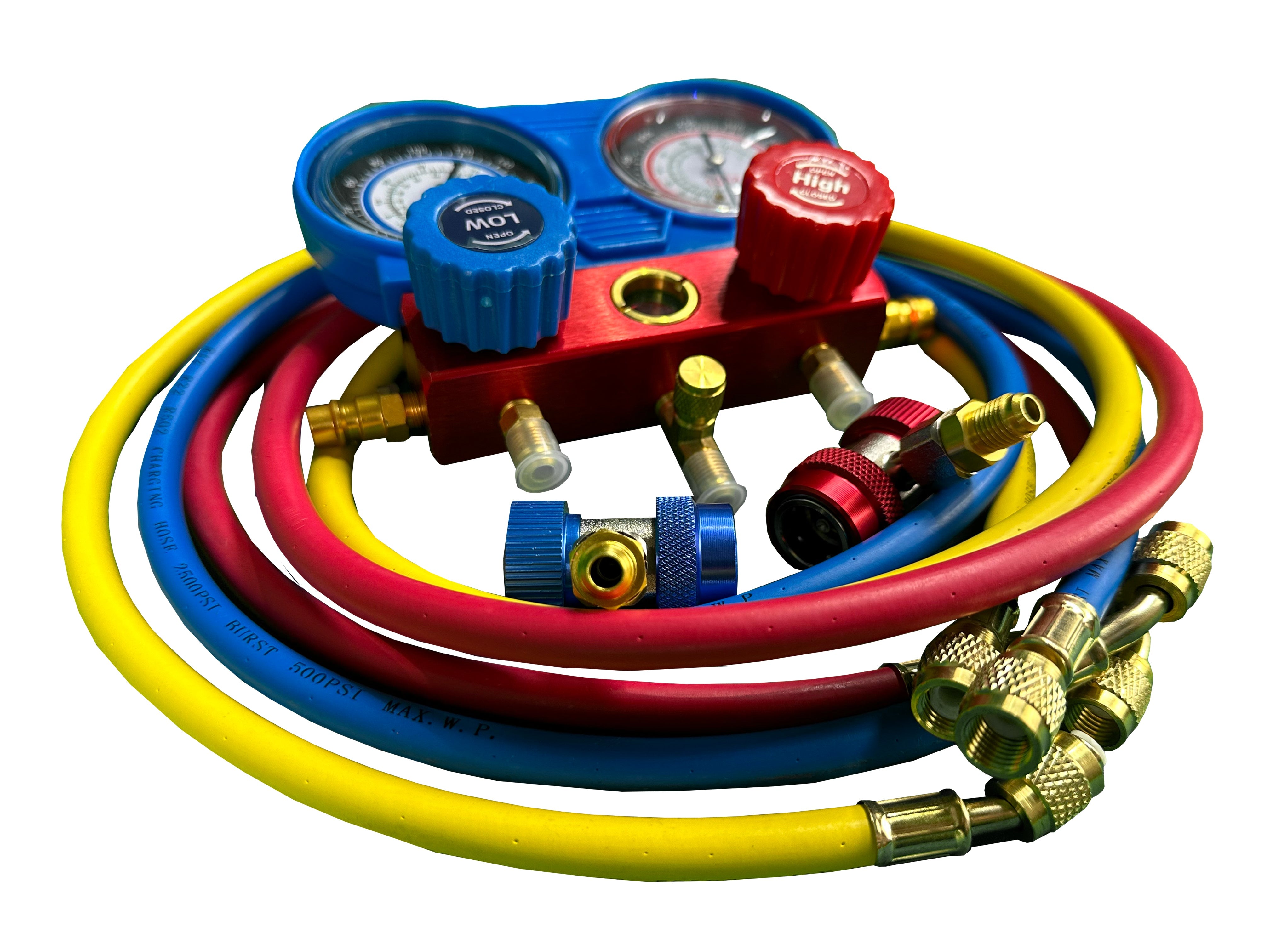 Комплект за проверка на налягане в климатици и зареждане, пълнене на климатични инсталации GEBO TOOLS