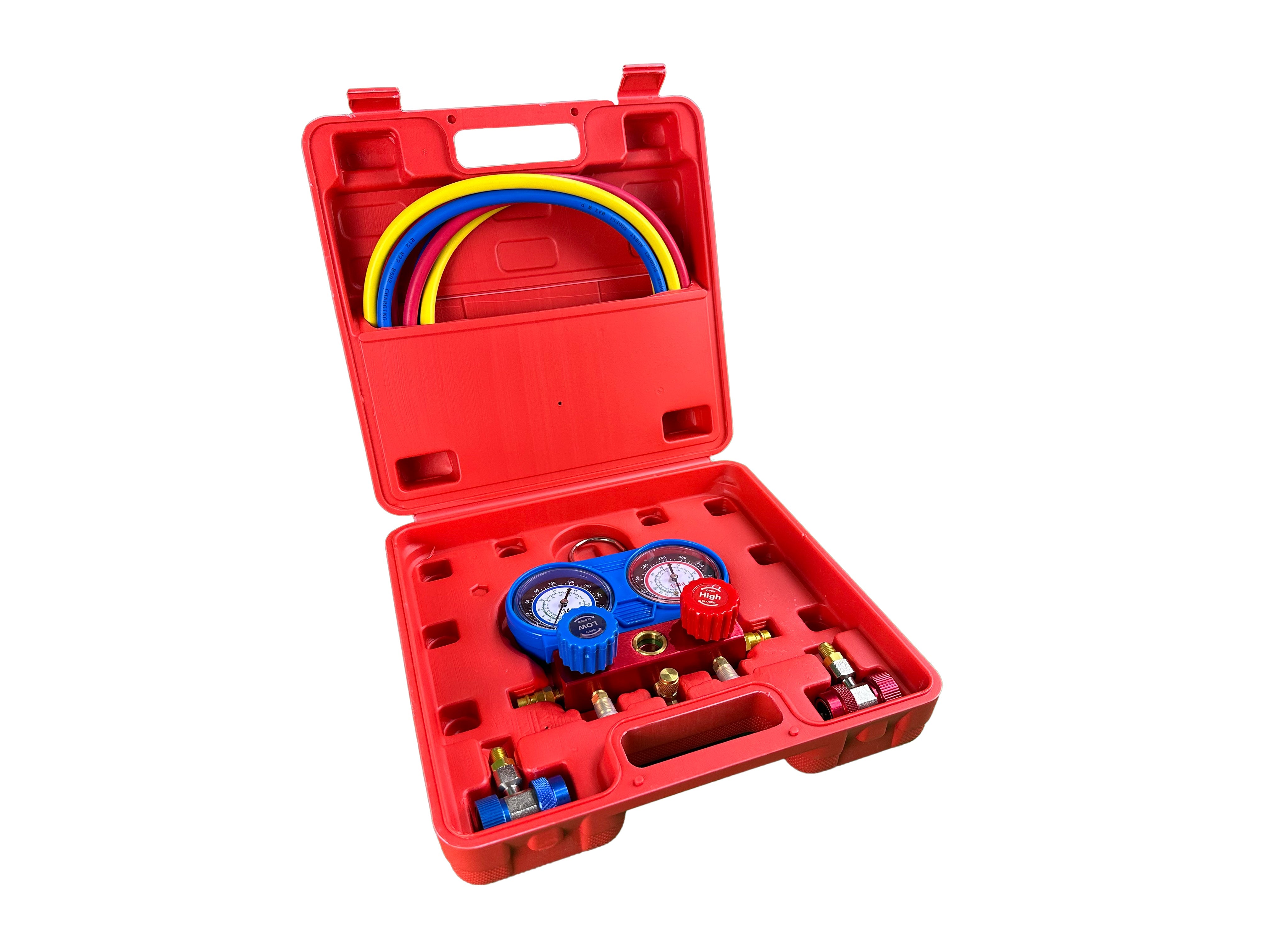 Комплект за проверка на налягане в климатици и зареждане, пълнене на климатични инсталации GEBO TOOLS