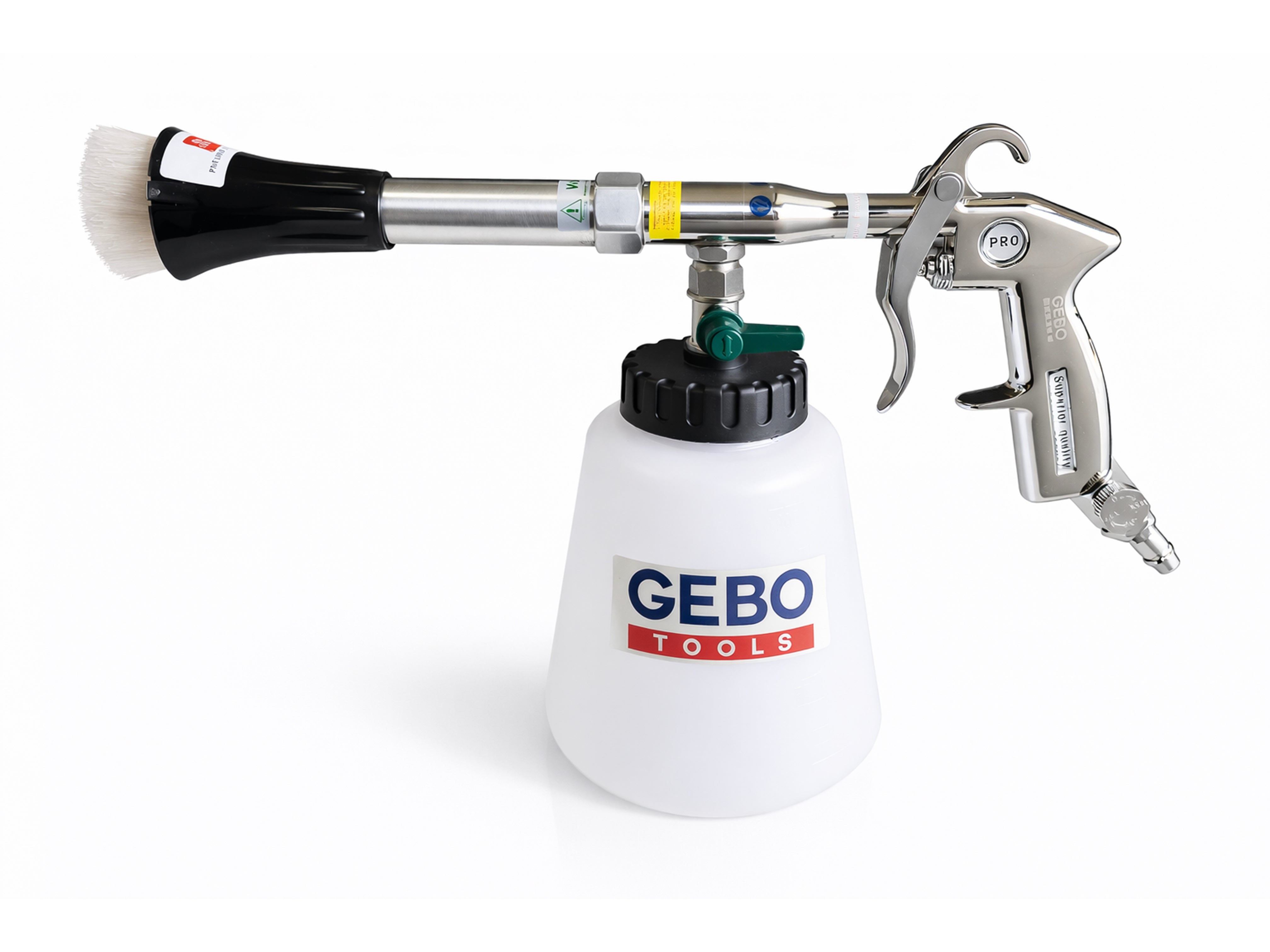 Пневматичен пистолет TORNADOR за почистване на тапицерия с адаптер GEBO TOOLS