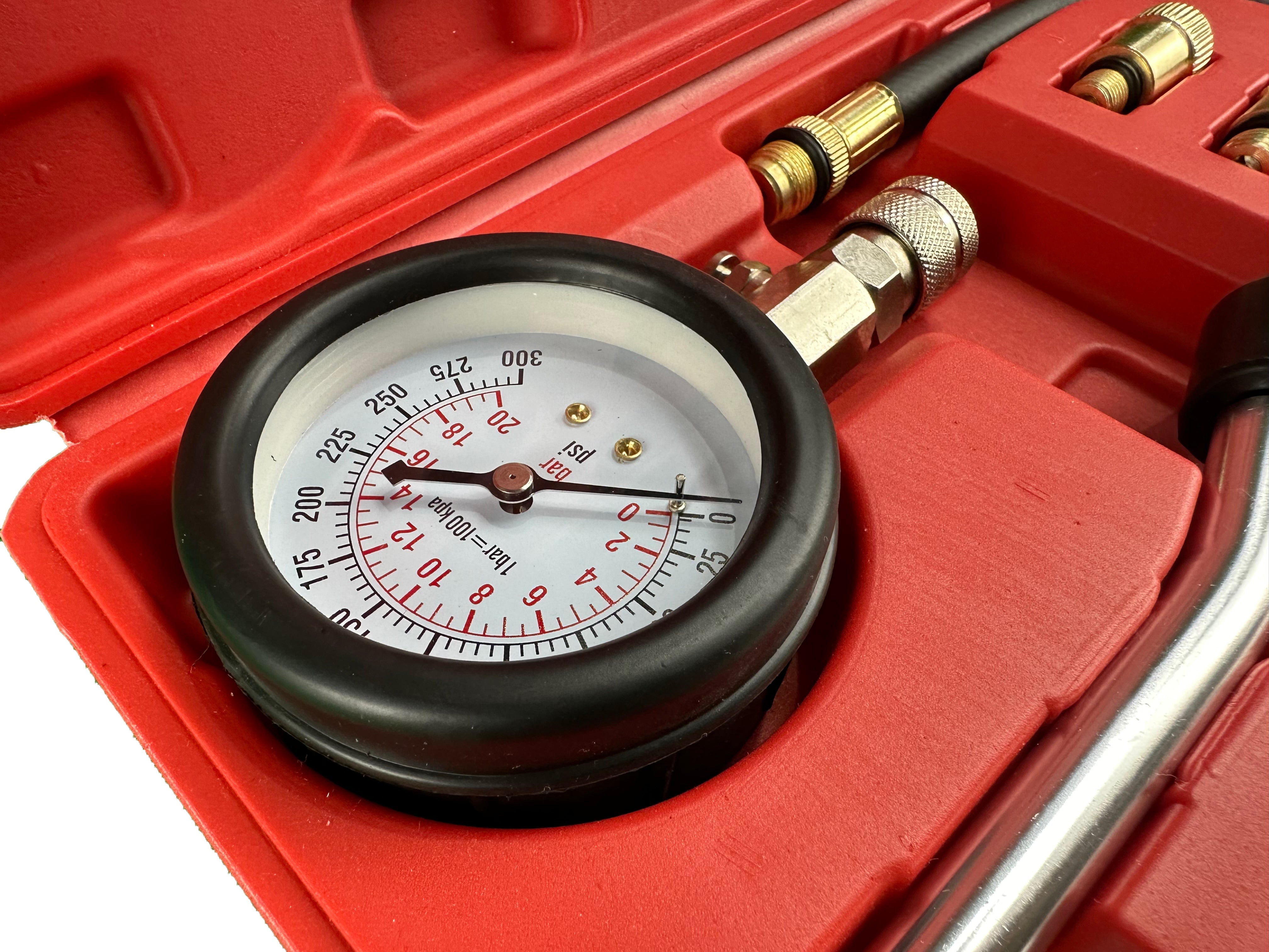 Комплект за измерване на компресия на бензинови двигатели, 8 части GEBO TOOLS