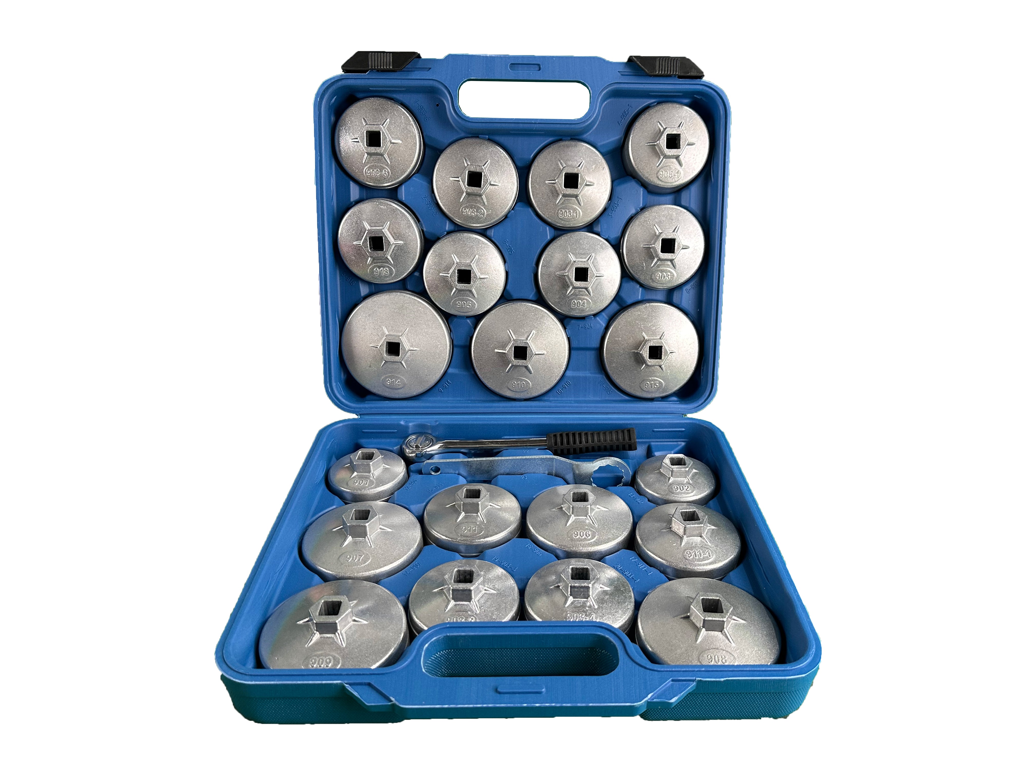 Комплект с ключове за смяна на маслен филтър, алуминий, 23 части GEBO TOOLS