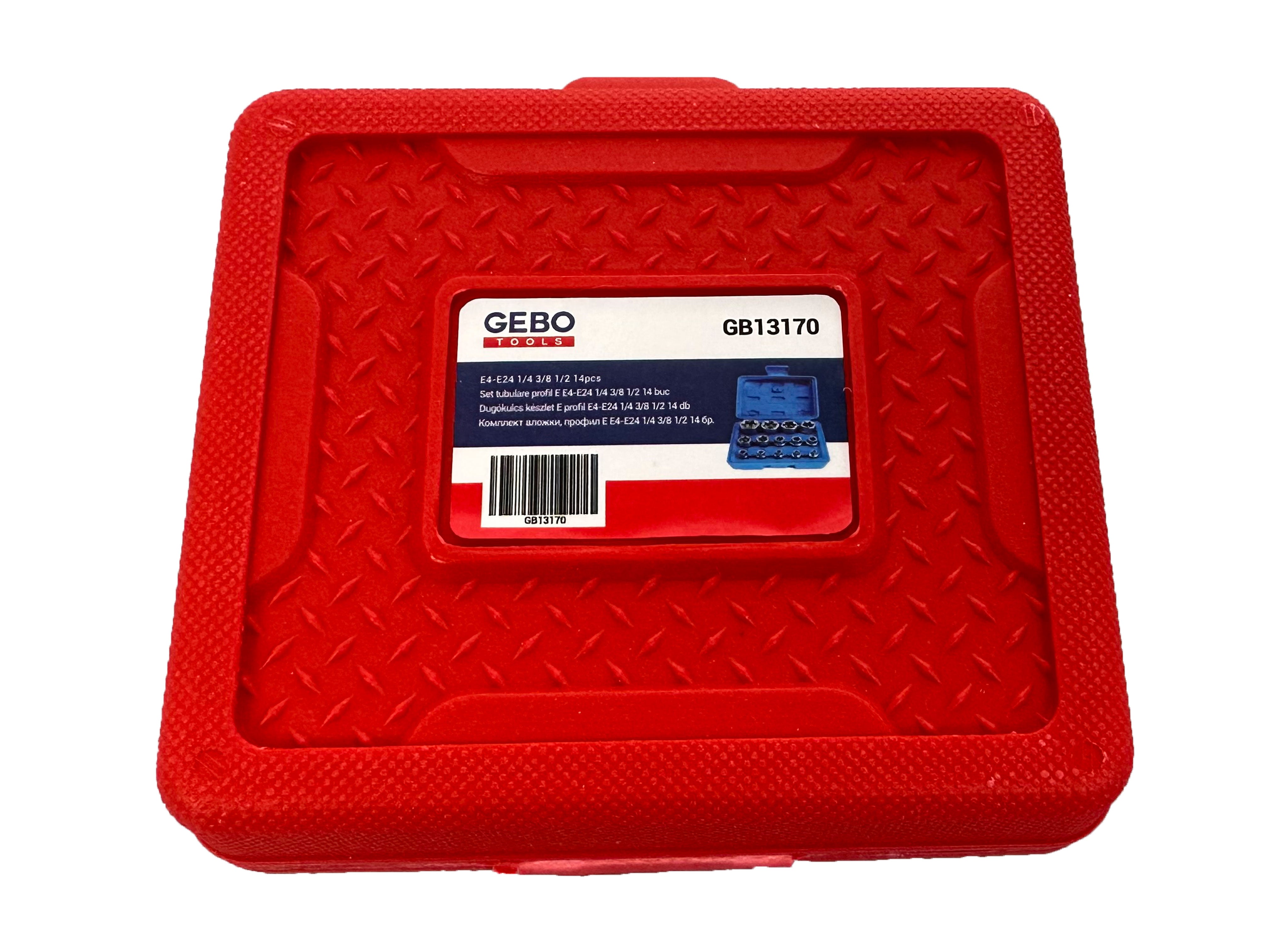 Комплект вложки профил Е Е4-Е24 1/4 3/8 1/2 14 части GEBO TOOLS