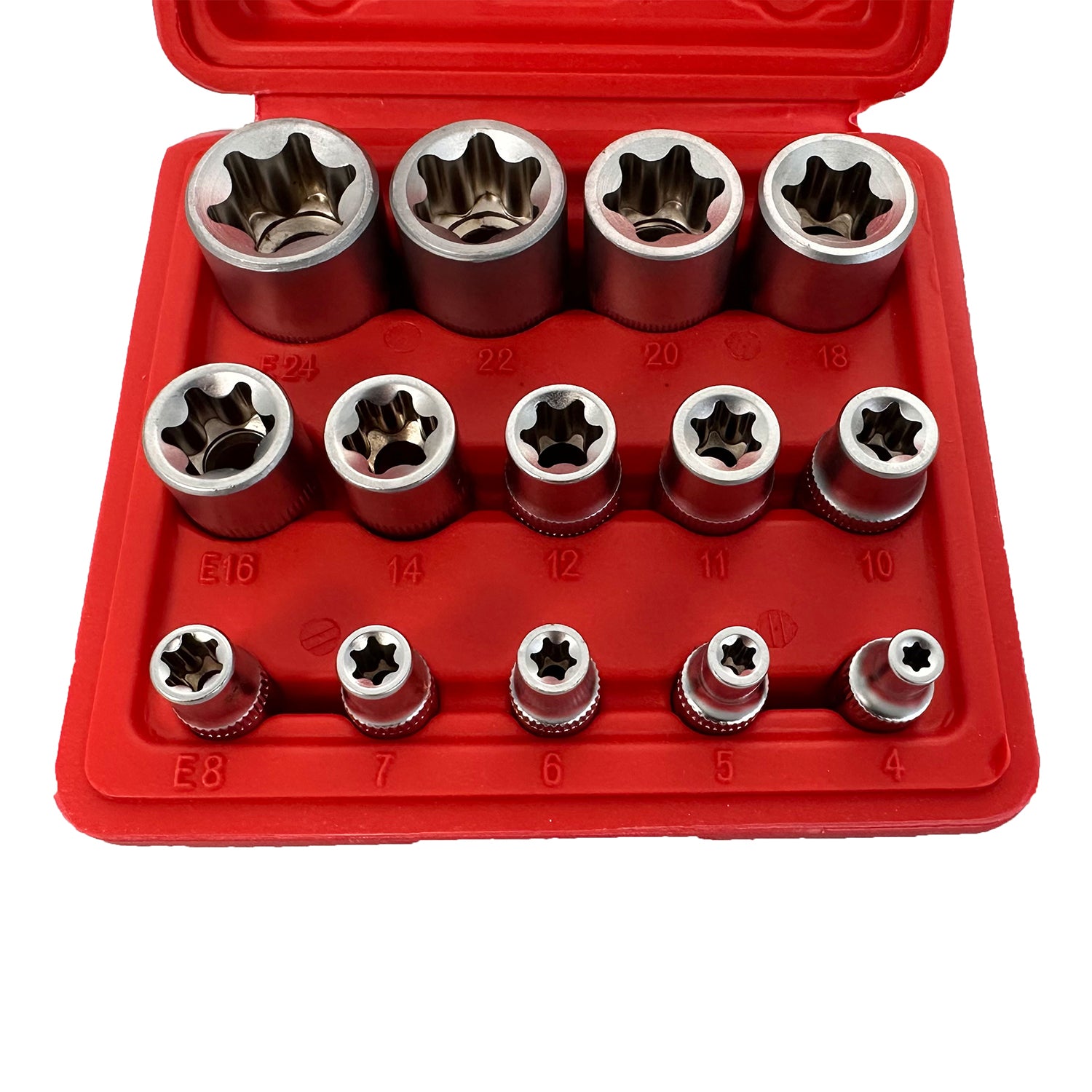 Комплект вложки профил Е Е4-Е24 1/4 3/8 1/2 14 части GEBO TOOLS