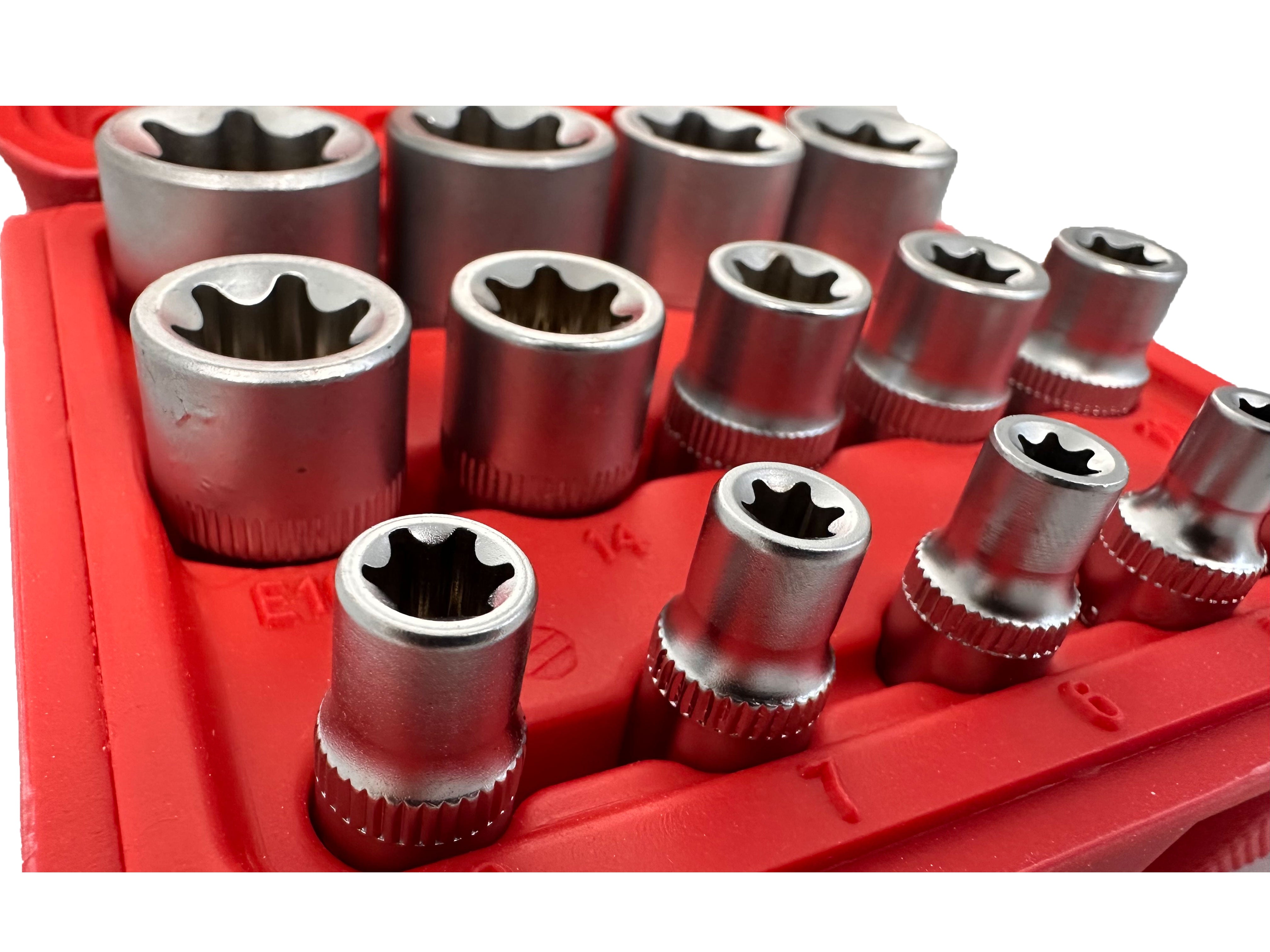 Комплект вложки профил Е Е4-Е24 1/4 3/8 1/2 14 части GEBO TOOLS