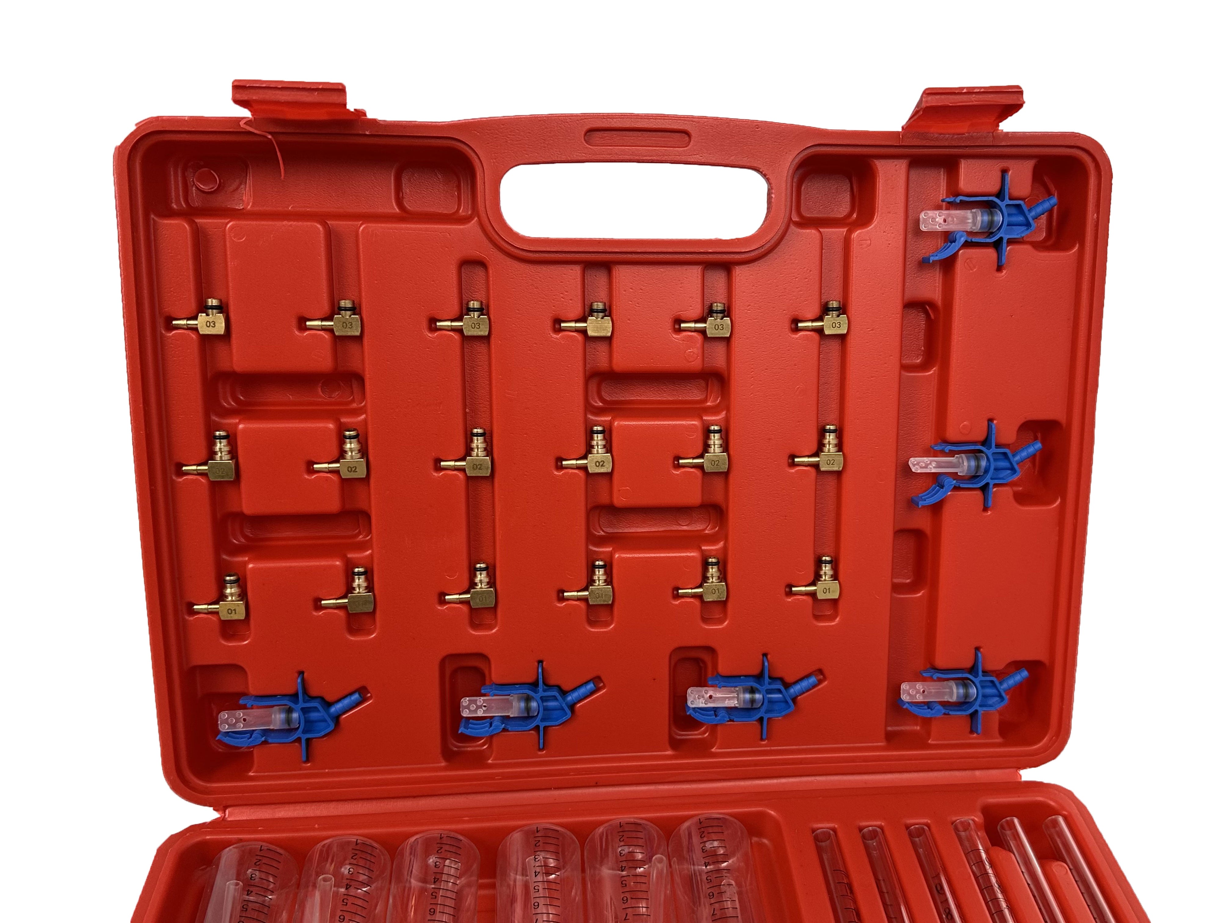 Комплект за проверка на течове на гориво - комплект за тестване на дебита на дизелови инжектори common rail, адаптер за двигатели до 6 цилиндъра