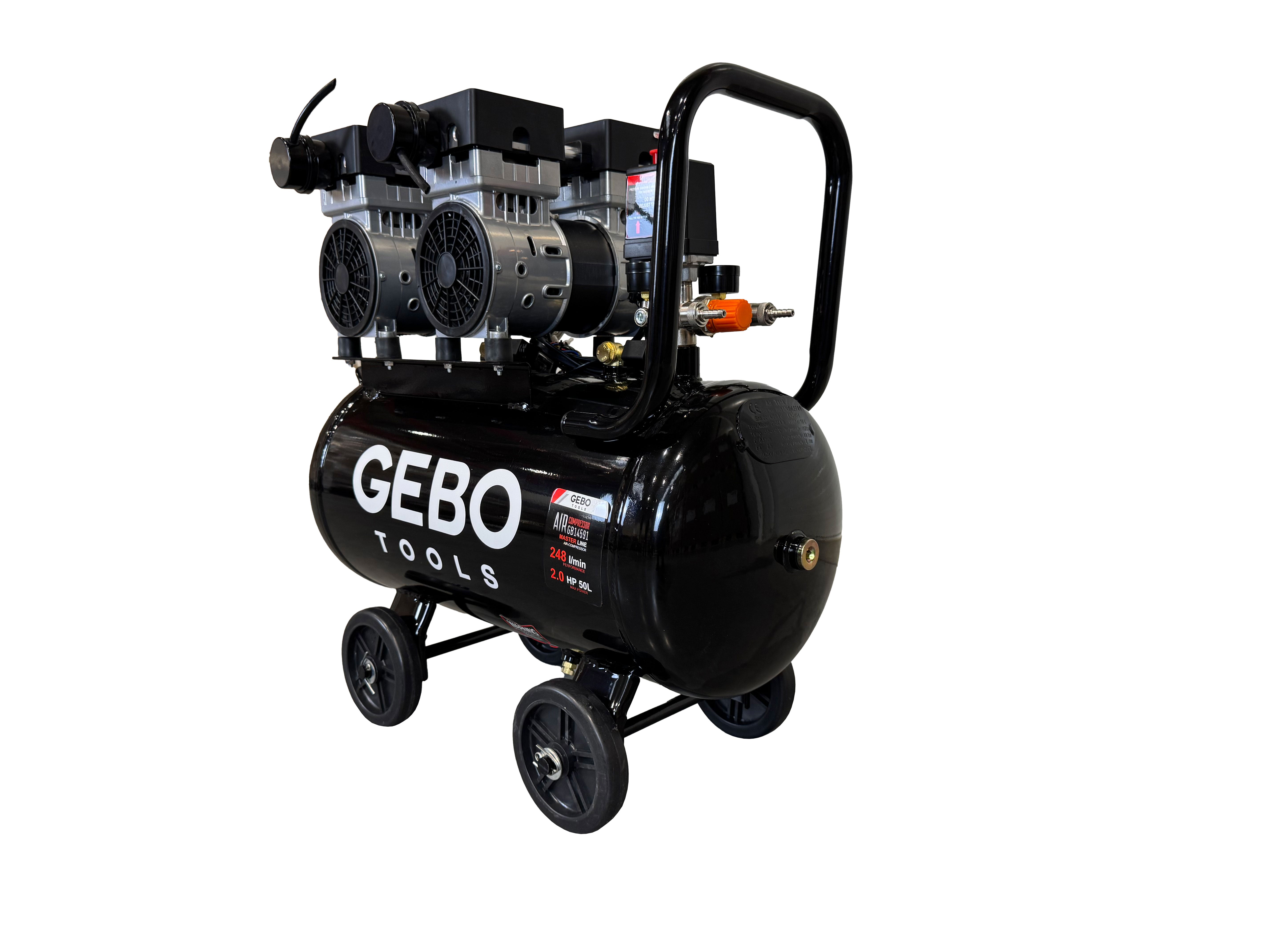 Безшумен компресор без масло 50 л GEBO TOOLS