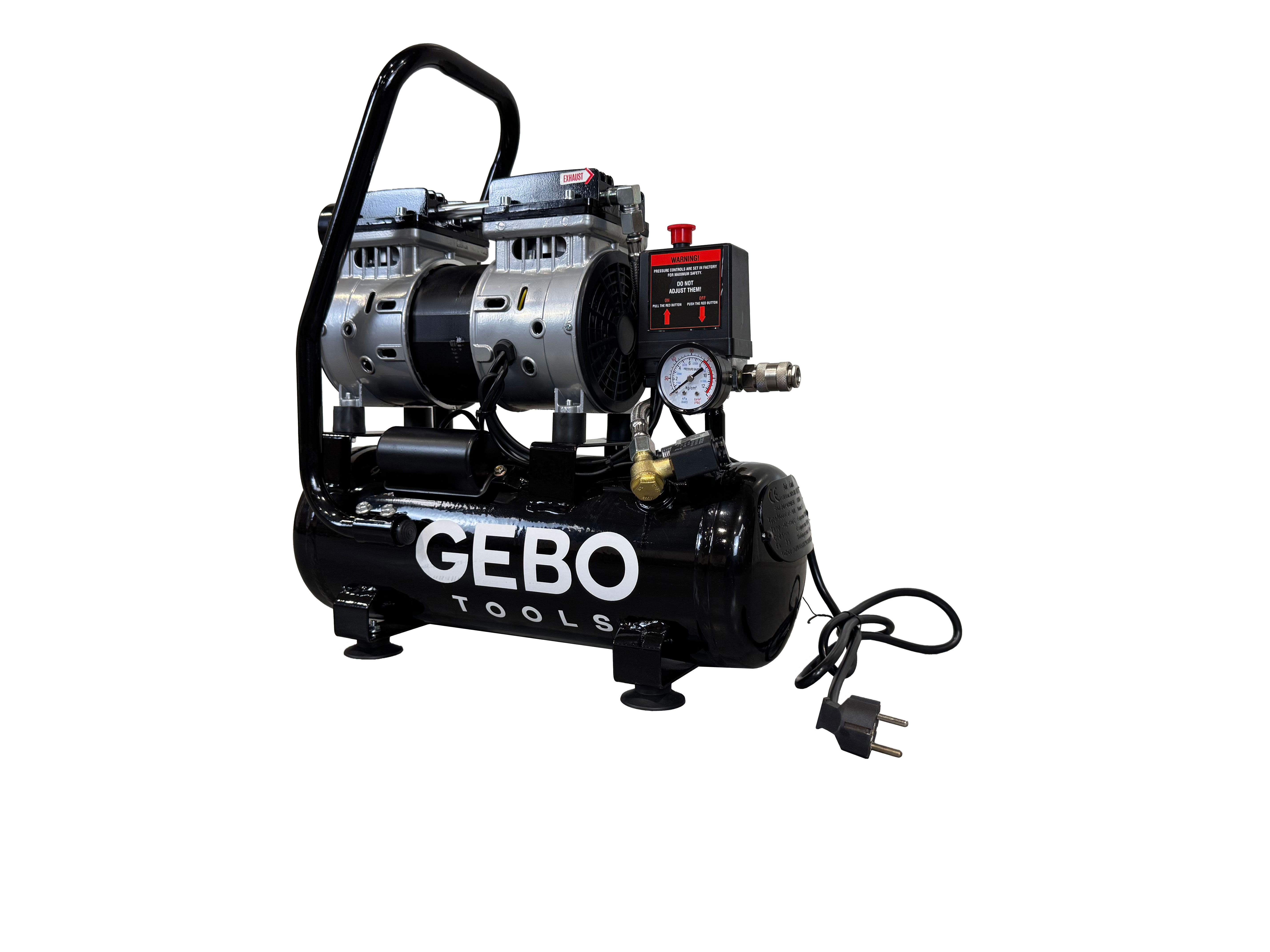 Безшумен компресор с намален шум без масло 9 л GEBO TOOLS