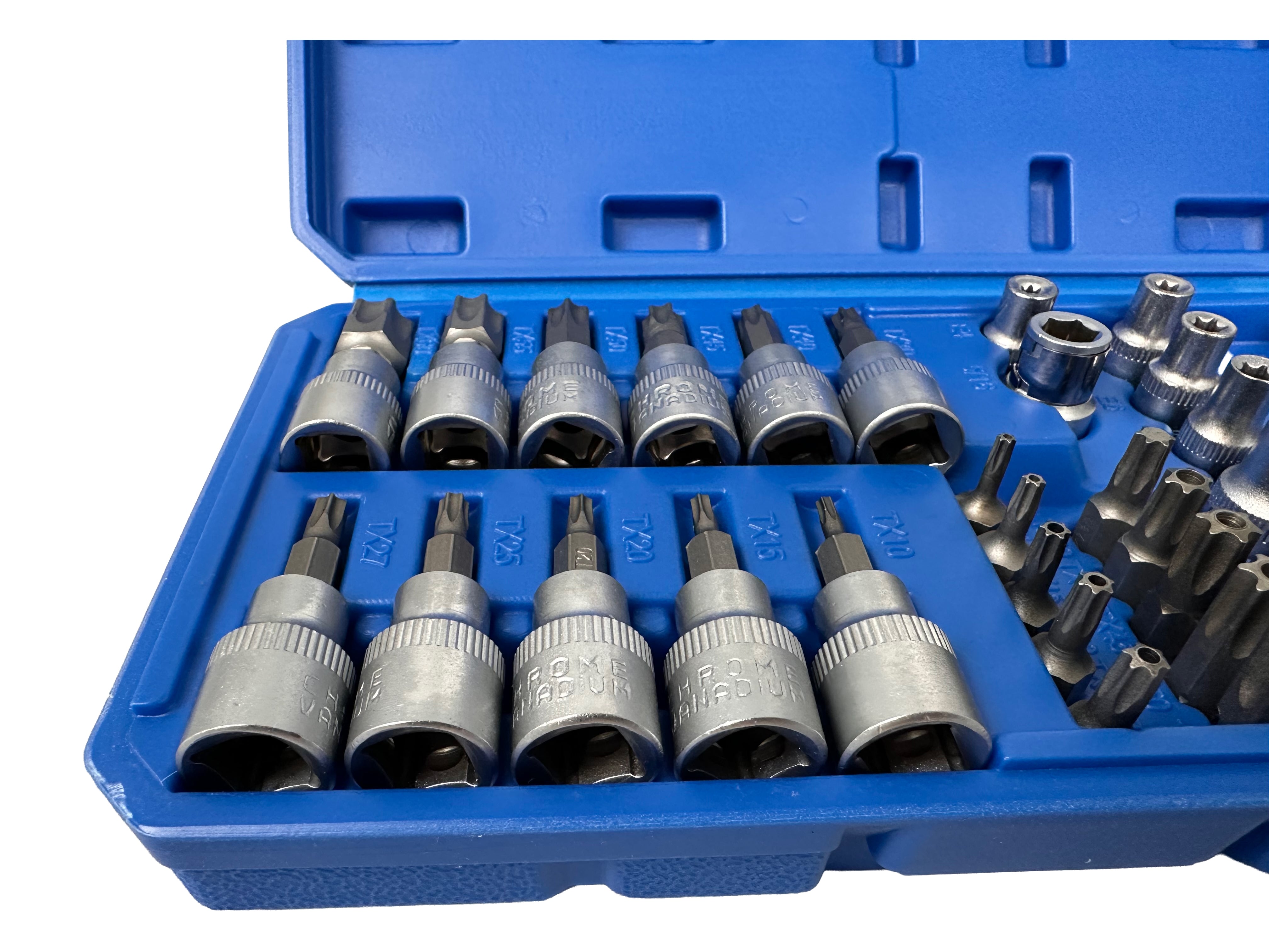 Комплект вложки torx 3/8″ 34 бр. T10-T60 E4-E20 GEBO TOOLS