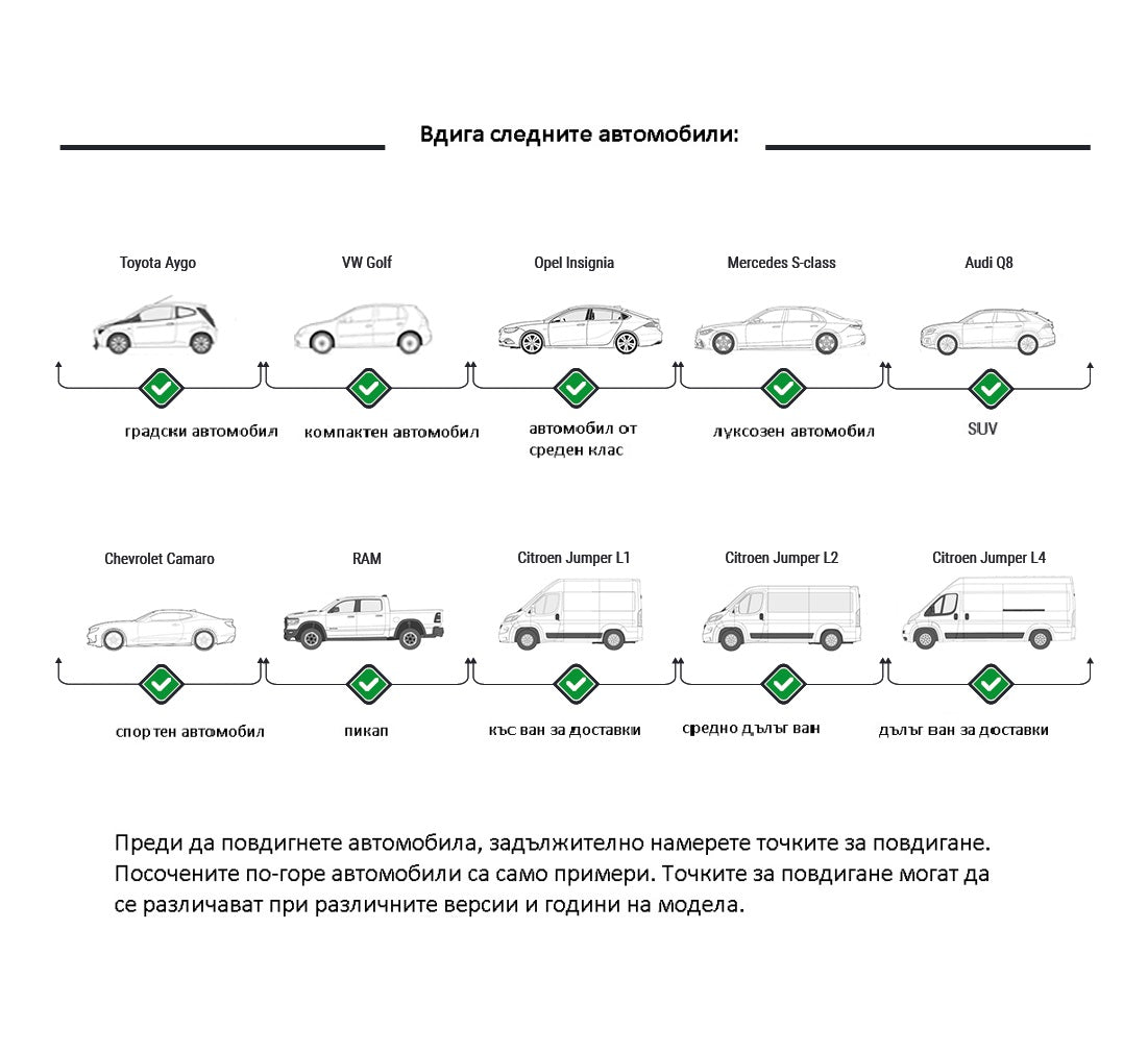 Подемник с 4 колони - 4 т 380V, ръчно отблокиране