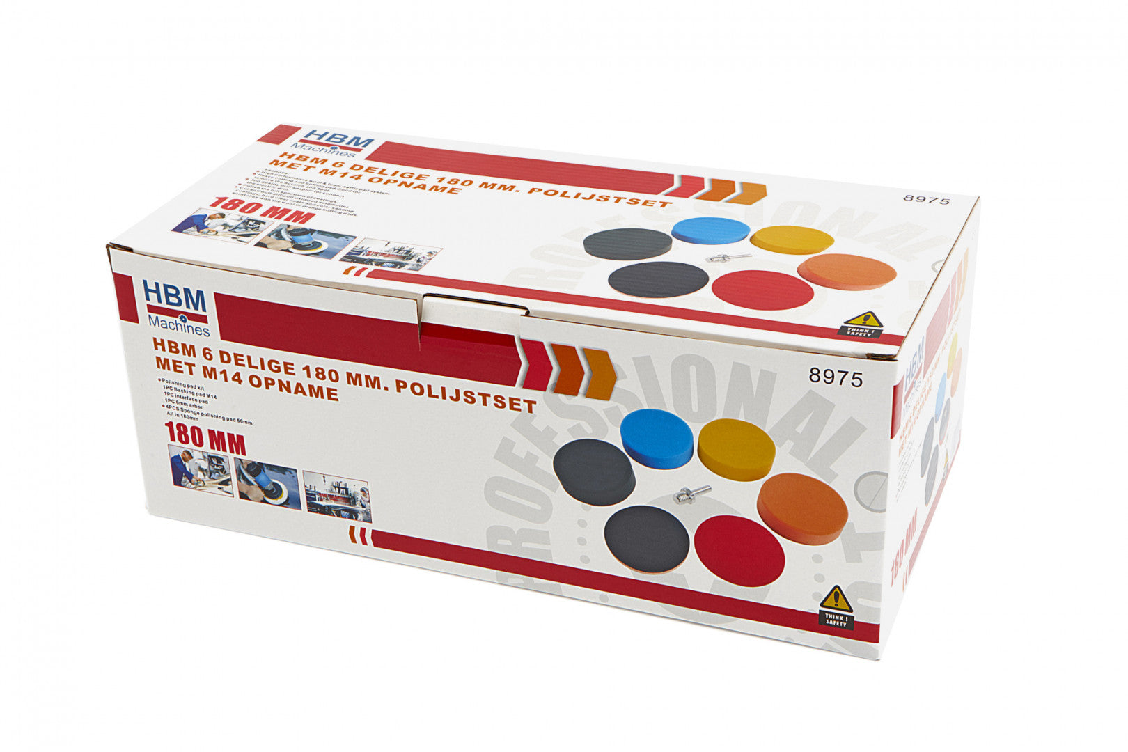 Комплект 6 бр. гъби за полиране 180 мм M14 HBM MACHINES