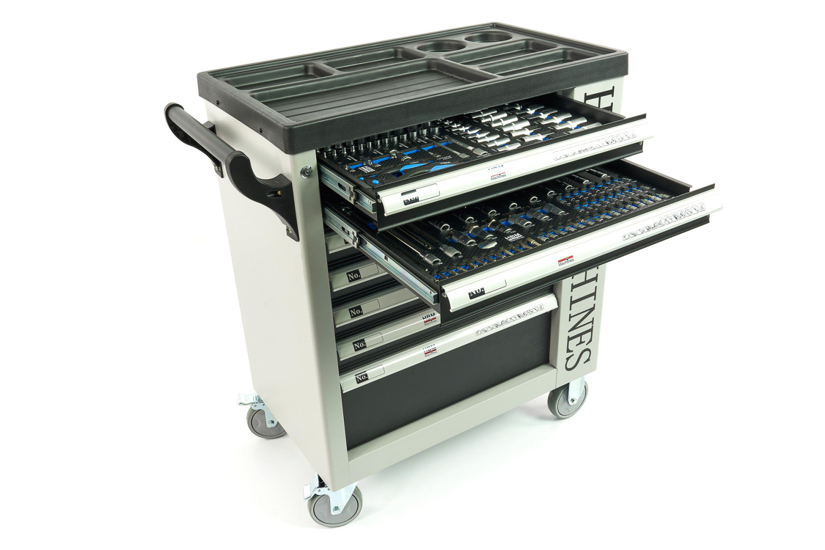 Професионален шкаф с инструменти HBM със 7 чекмеджета, 245 броя, 6 модула карбон - Холандия, Premium