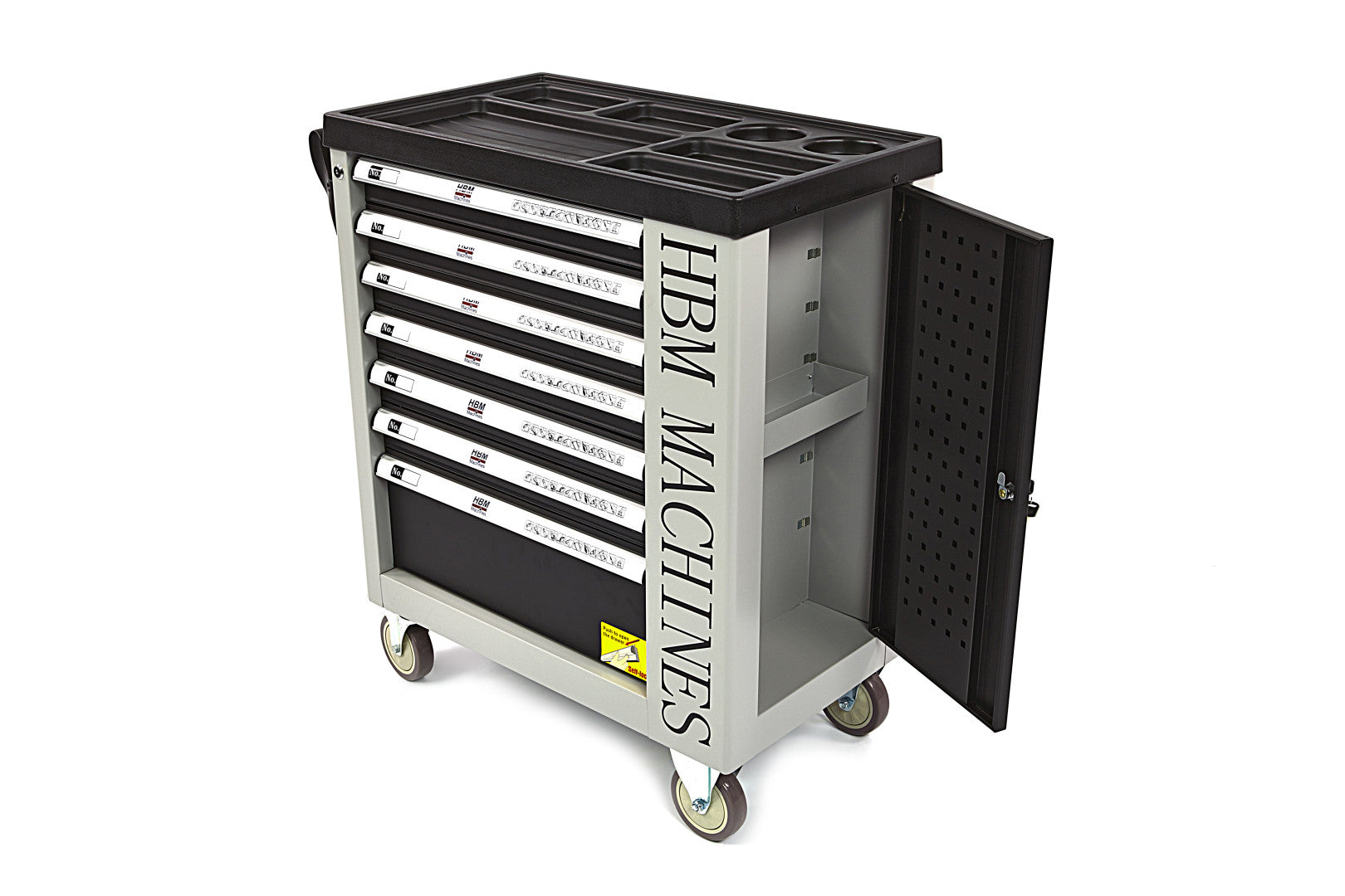 Професионален шкаф с инструменти HBM със 7 чекмеджета, 245 броя, 6 модула карбон - Холандия, Premium