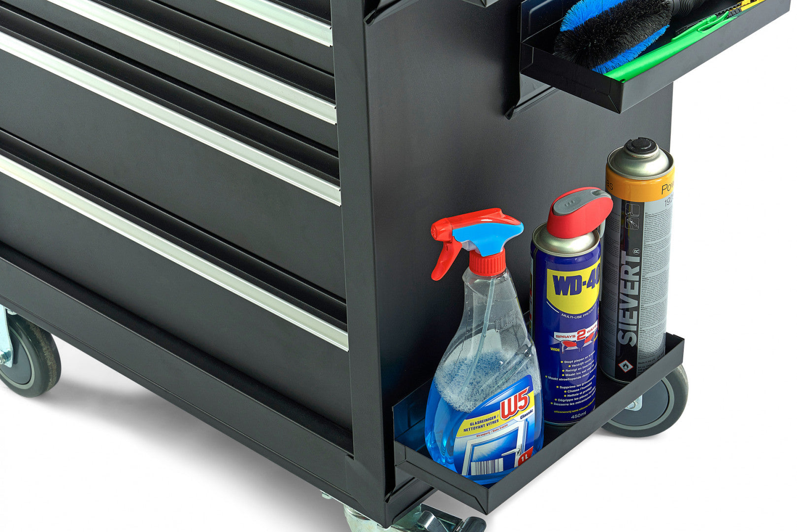 Комплект 4 магнитни рафта за шкаф за инструменти - черен, странична организация, универсален НВМ