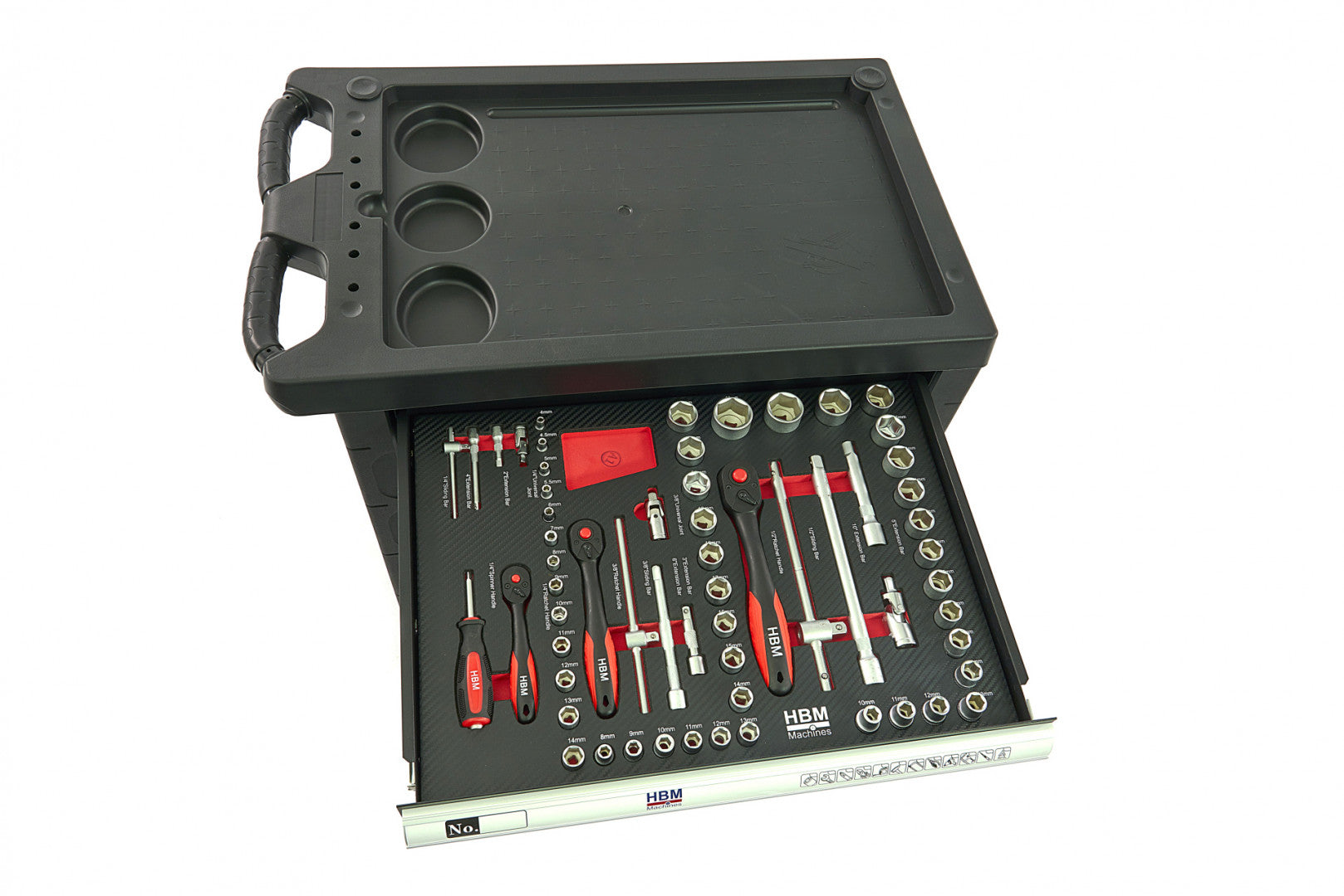 Професионален шкаф с инструменти НВМ, 7 чекмеджета, 154 бр., 4 модула карбон - Premium, Холандия