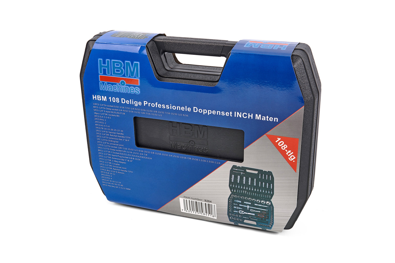 Комплект тръбни вложки 1/4, 1/2 инча 108 бр.