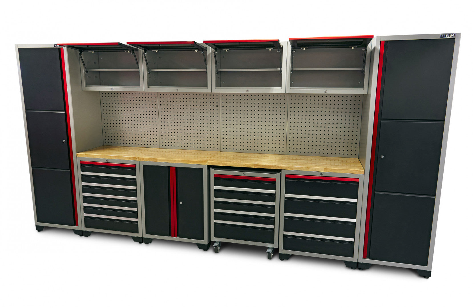 Професионален модулен шкаф за инструменти 16 бр. 405 х 51 х 204 см