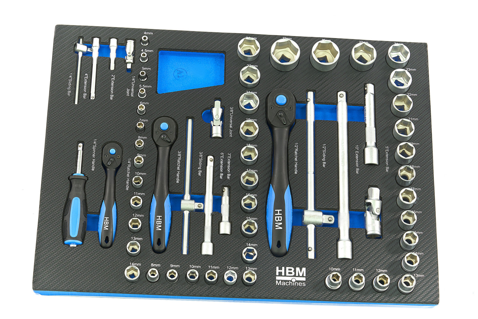 Комплект модули с инструменти, 4 бр., 154 части, сини