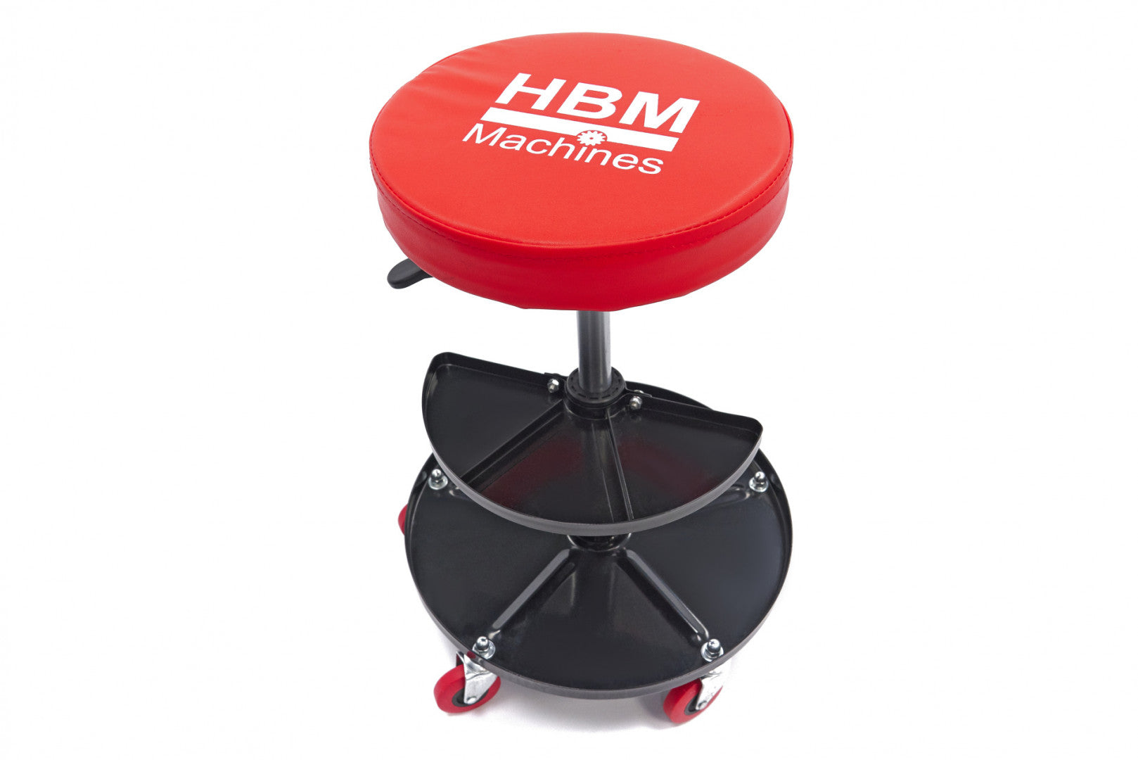 Автомонтьорски стол с регулиране на височината и поставка за инструменти