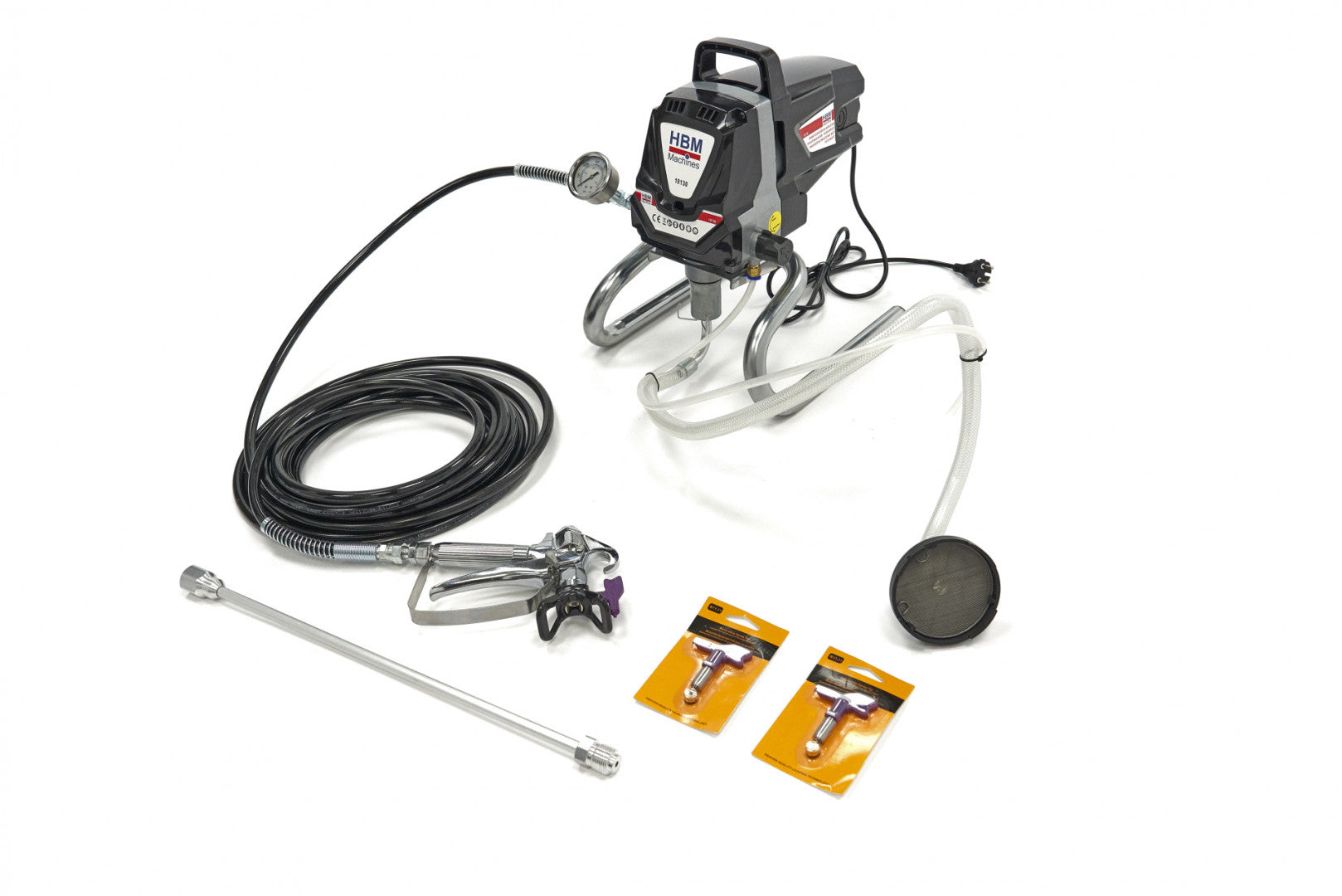 Агрегатен пистолет с хидродинамична помпа за боя без въздух 1010W HBM