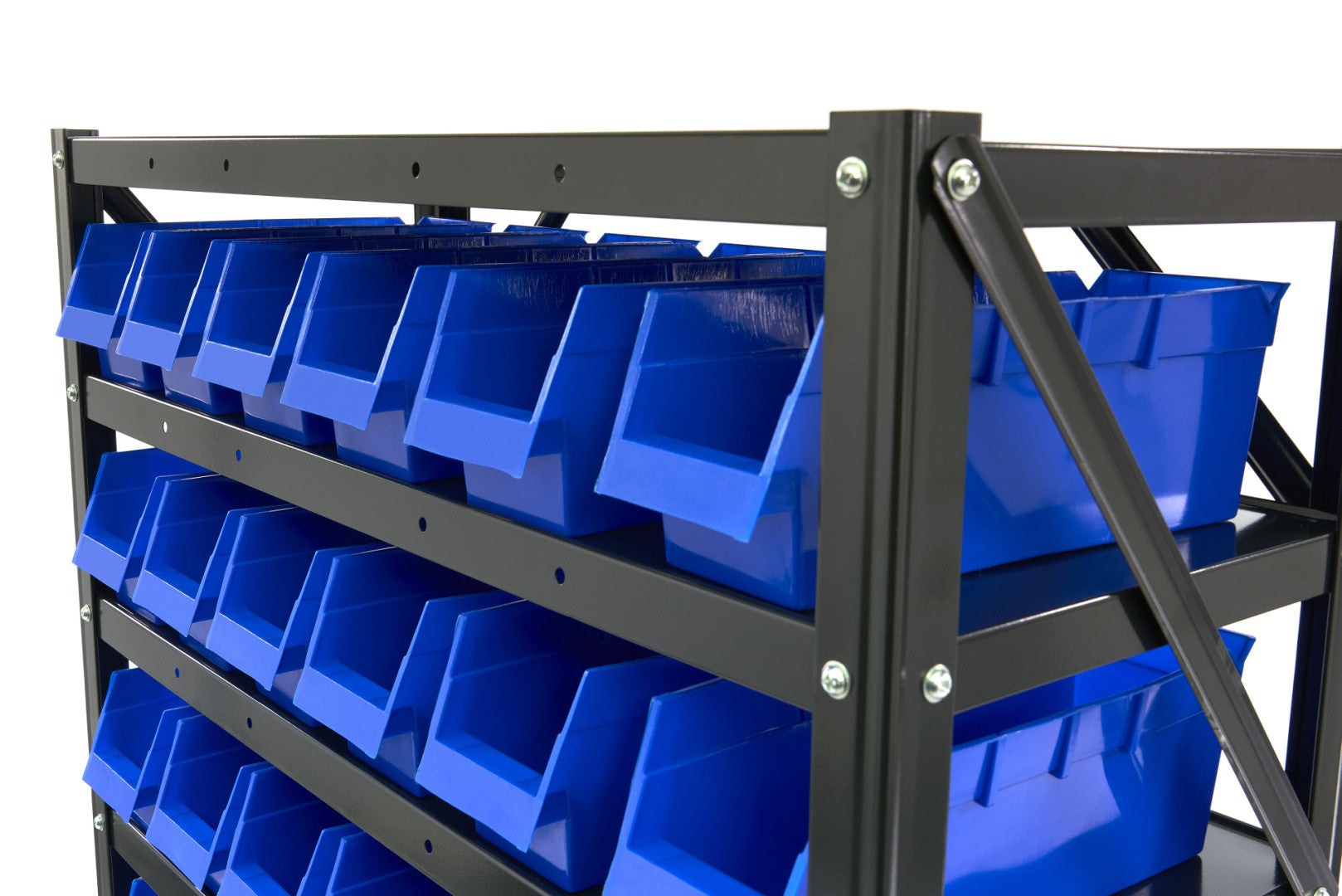 Метален рафт с 60 кутии за съхранение