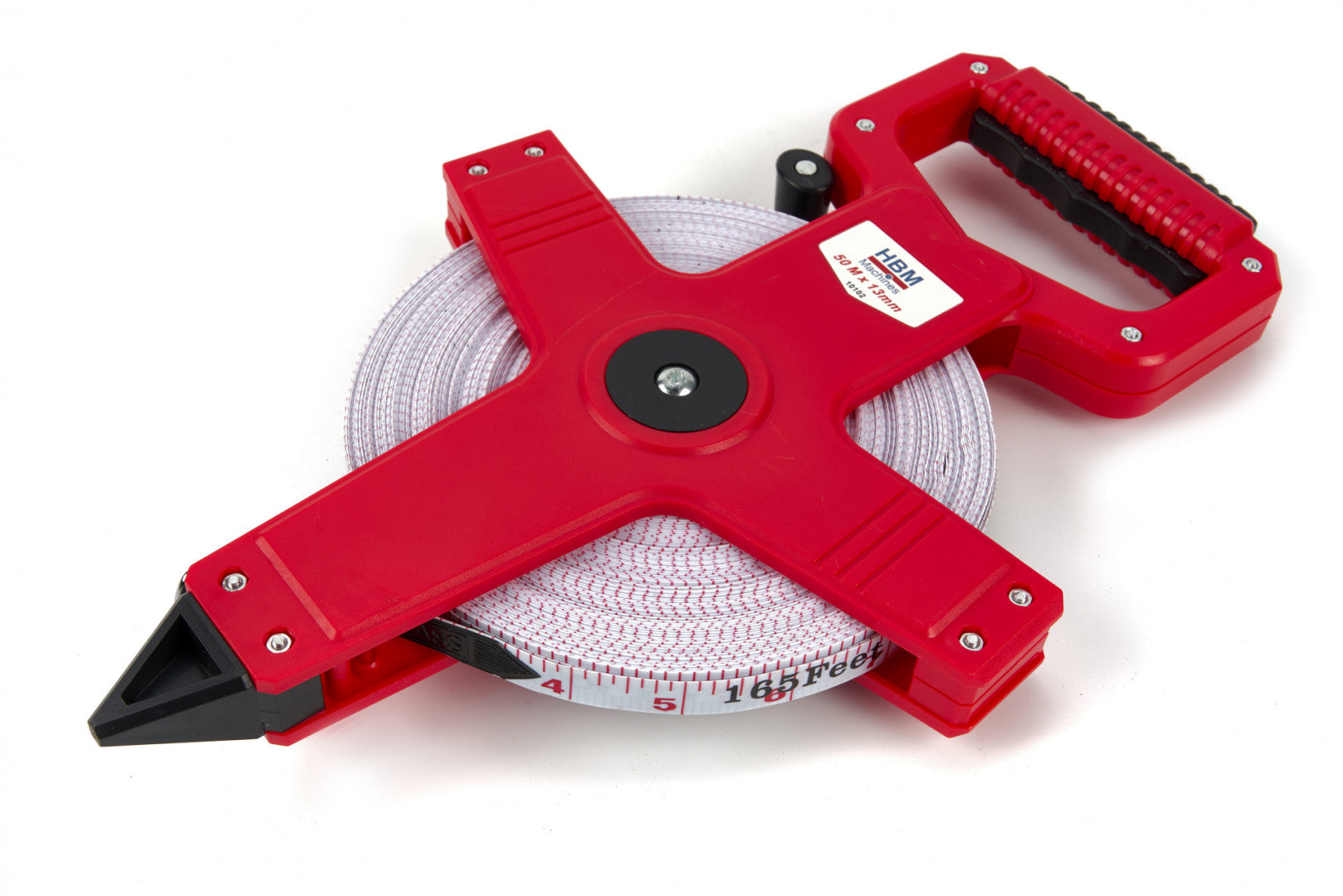 Геодезична ролетка с лента от фибростъкло за измерване на топограф с дръжка 50 м x 13 мм HBM