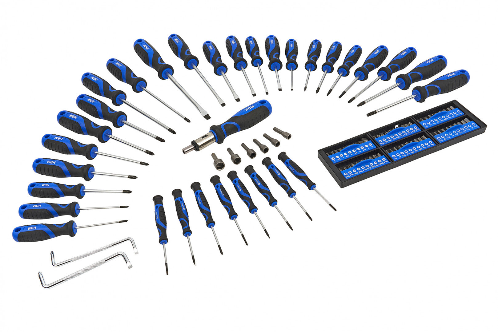 Комплект отвертки 100 части със стойка НВМ