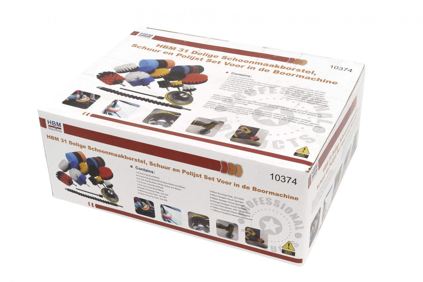 Комплект почистващи четки, гъби за полиране и шлайфане, за бормашина, 31 части HBM