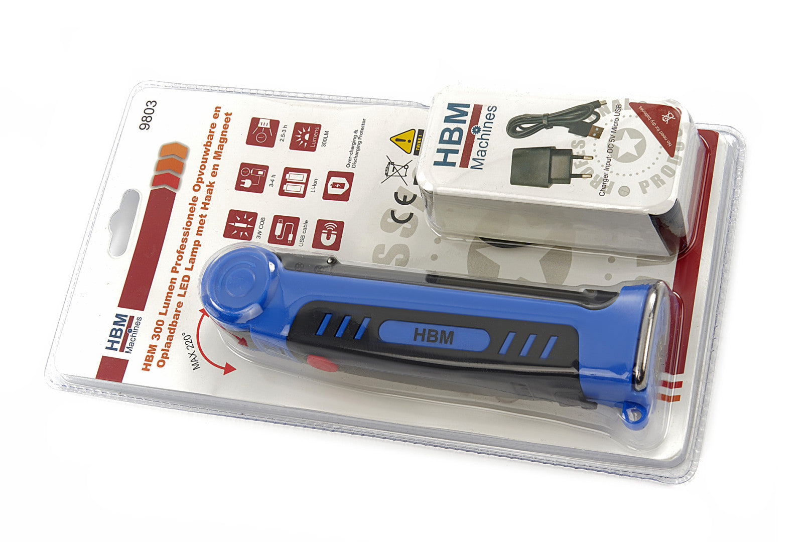 Сгъваема светодиодна лампа и акумулаторна с магнит и корпус 300 лумена HBM