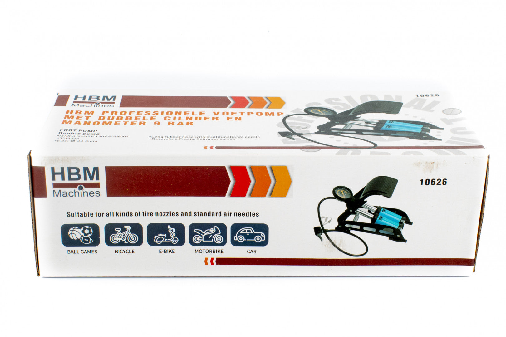 Крачна помпа с двоен цилиндър за напомпване на гуми 8 BAR HBM