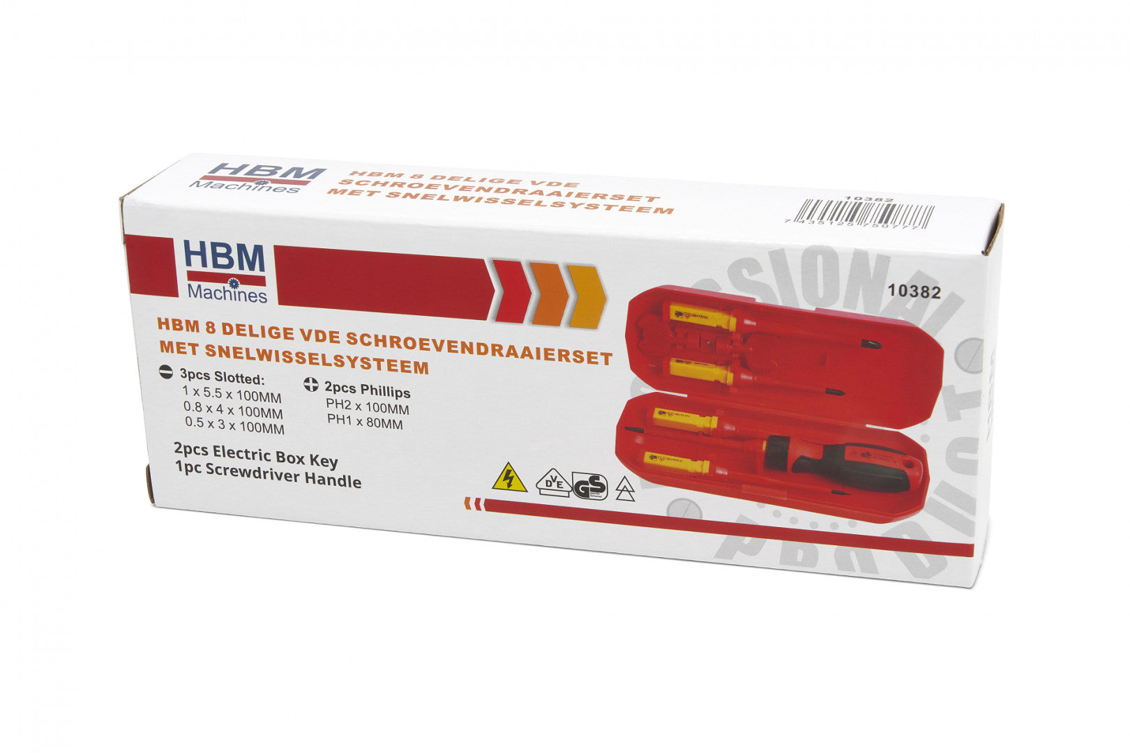 Комплект 8 изолирани отвертки VDE със сменяеми глави, за електротехници НВМ