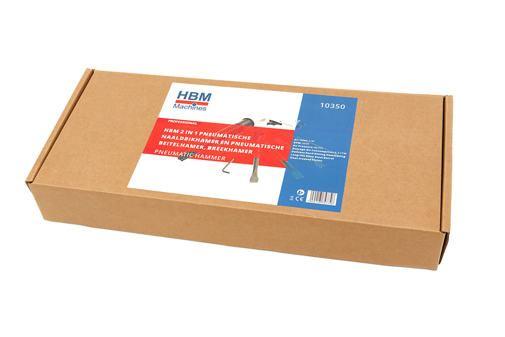 Комплект пневматично длето за почистване с игли 2 в 1 HBM