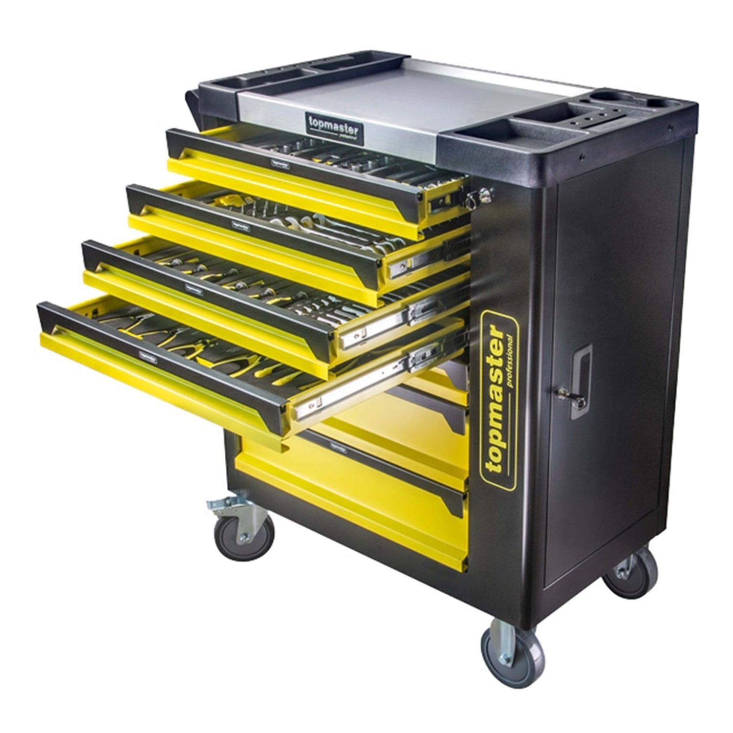 Шкаф с инструменти TOPMASTER, 7 чекмеджета, 182 части, 4 модула