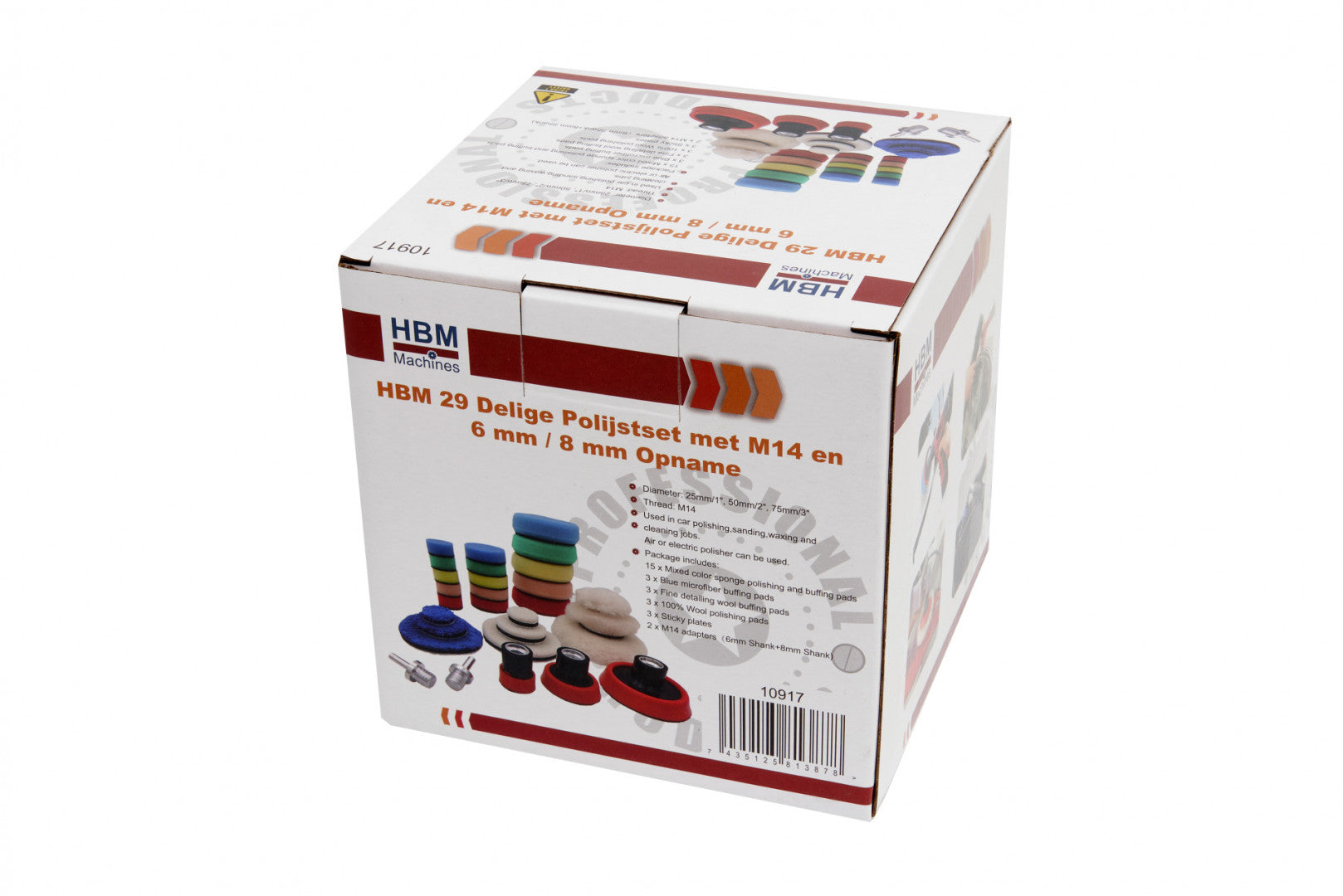 Комплект гъби за полиране 25 / 50 / 75 мм 29 части HBM