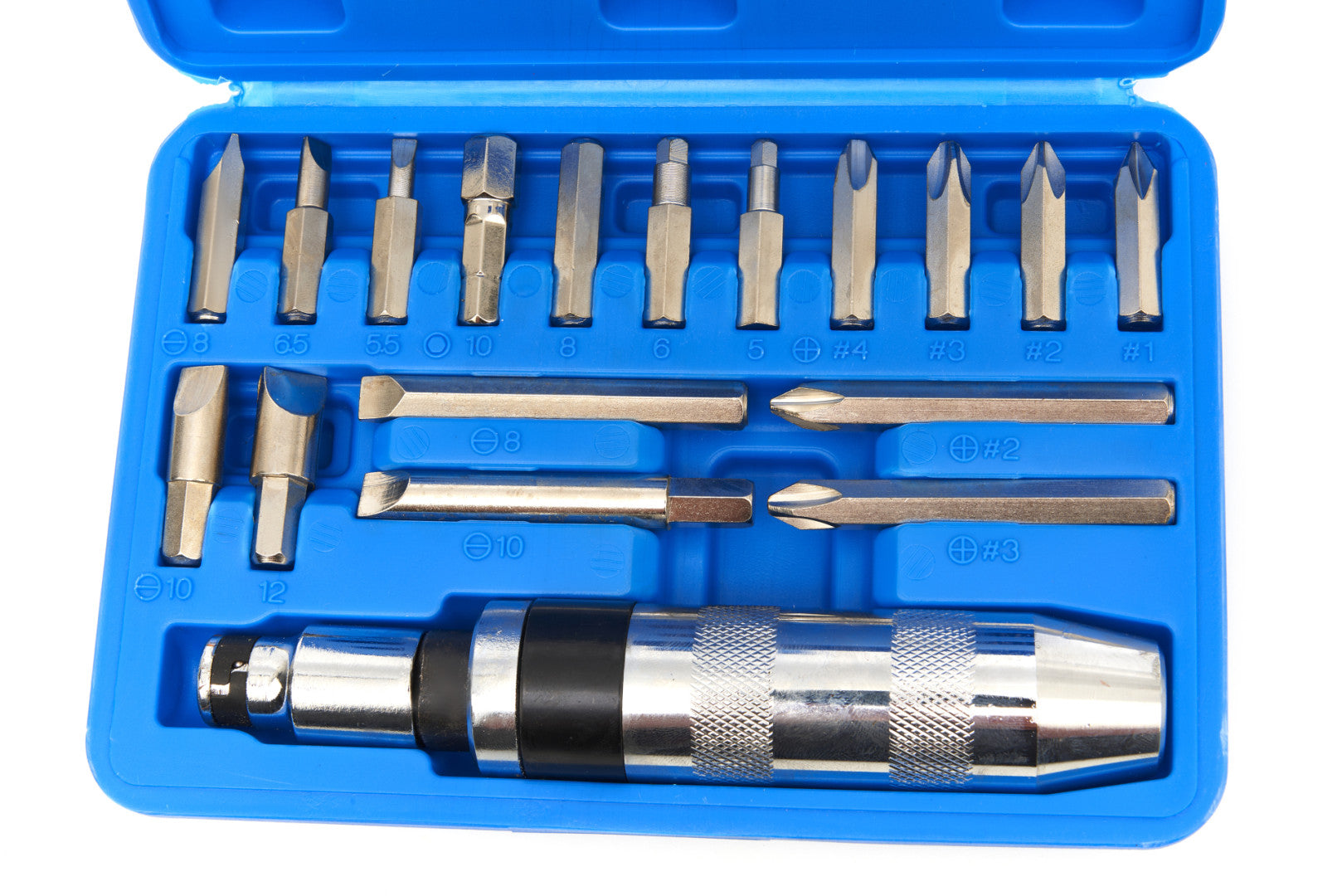 Кутия с ударна отвертка с въртене 18 части