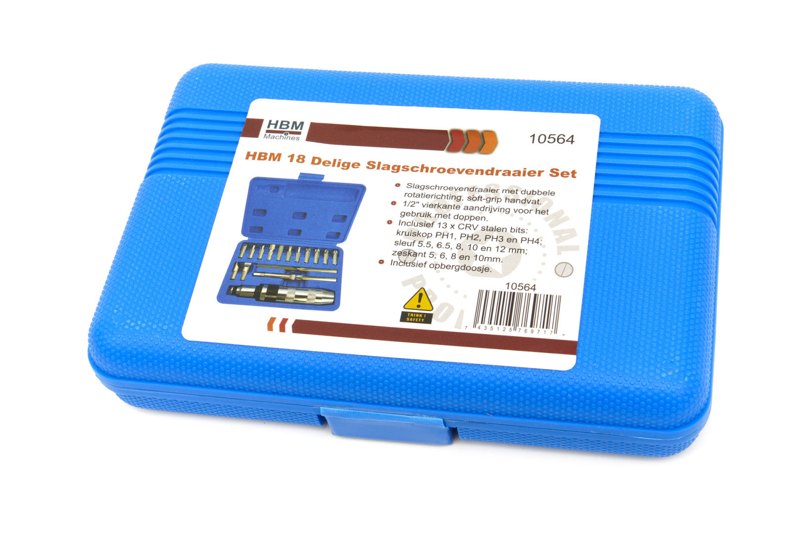 Кутия с ударна отвертка с въртене 18 части