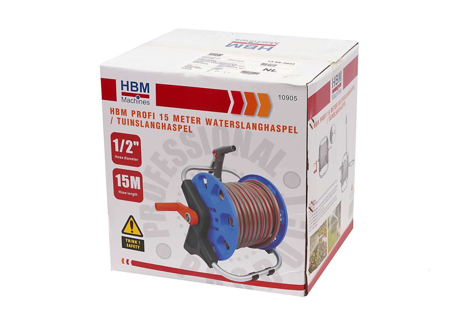 Макара с маркуч за вода за градина 15 м HBM