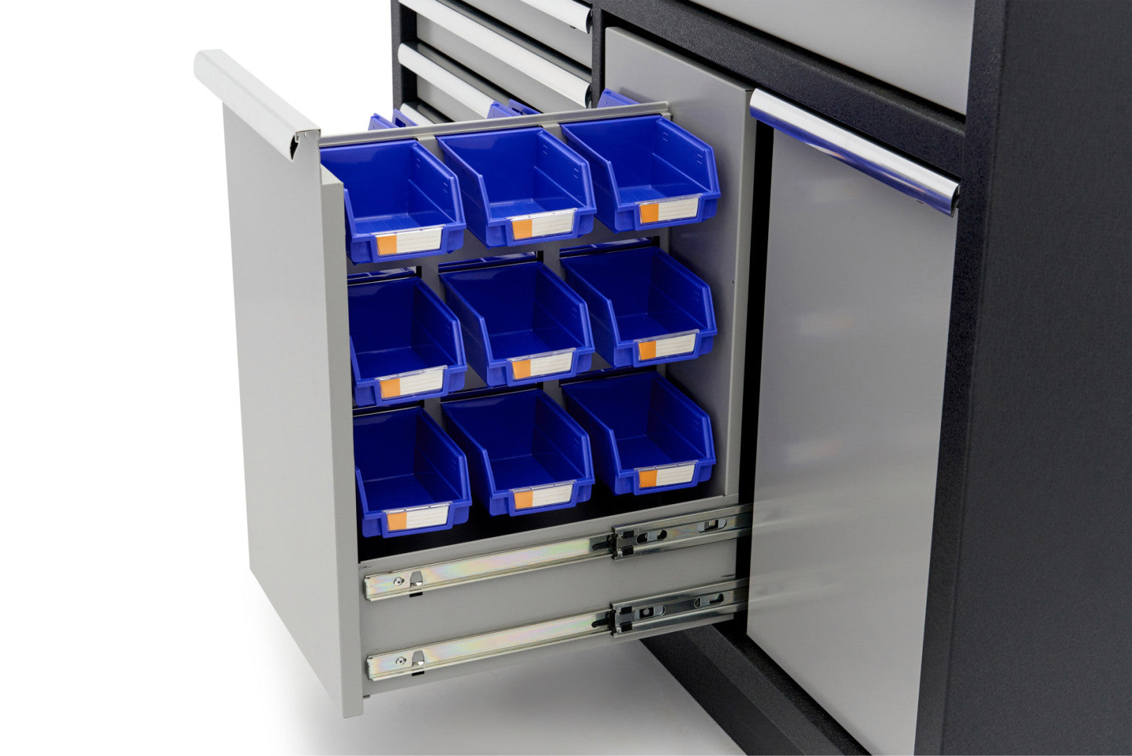 Професионален шкаф за инструменти с работен плот 136 см 9 чекмеджета НВМ