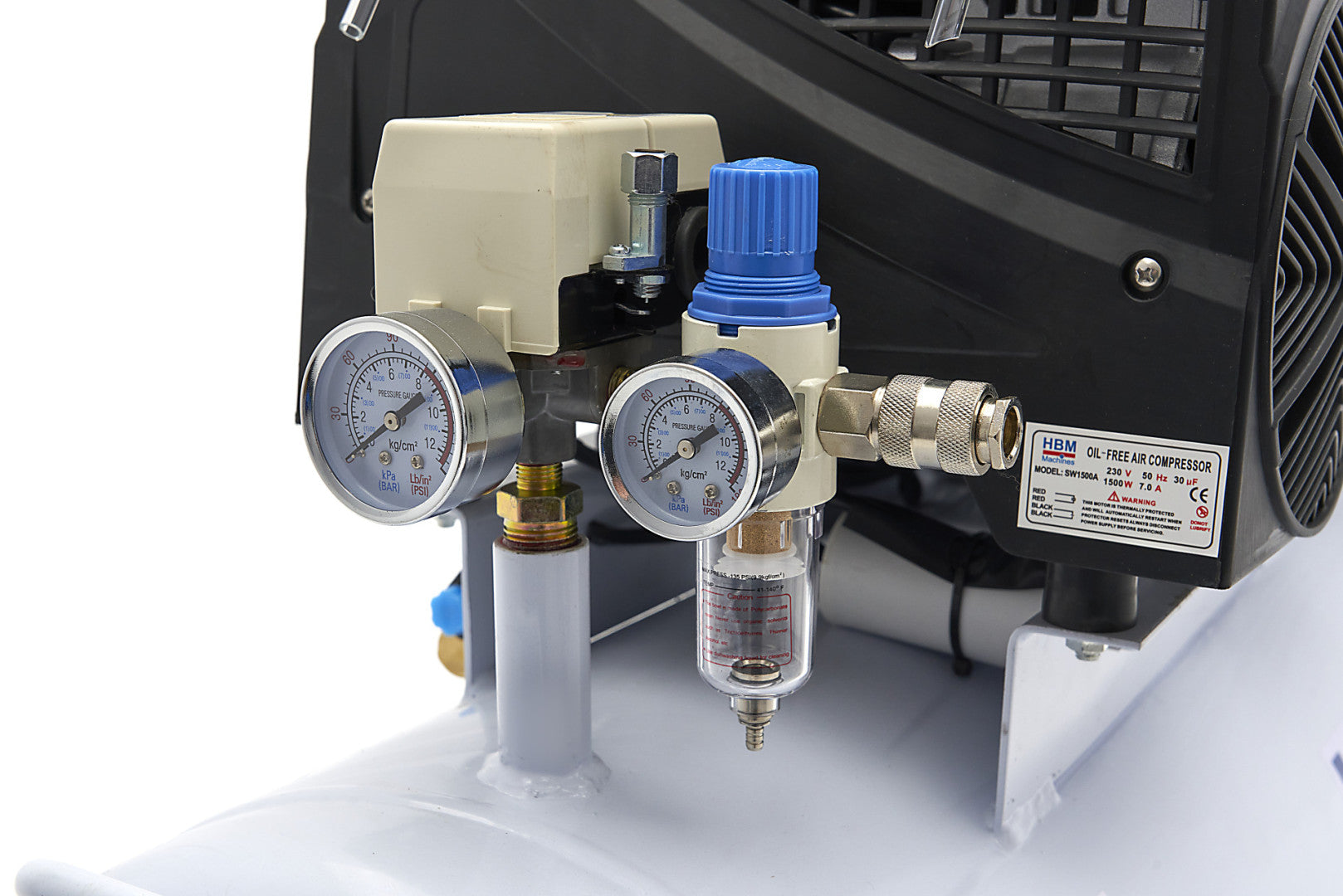 Безшумен компресор с нисък шум и без масло 150 л HBM