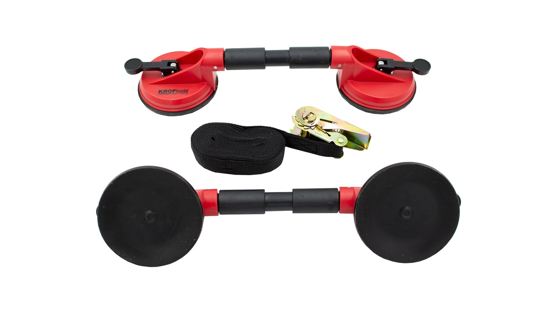 Комплект вендузи за демонтиране на предно стъкло + анкерна лента KROFTOOLS