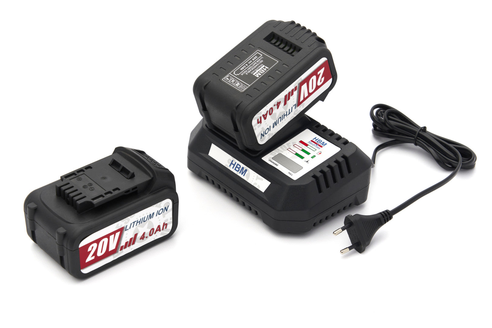 Комплект резачка за косене на трева и резачка за жив плет с 2 акумулатора 20V 4.0Ah HBM