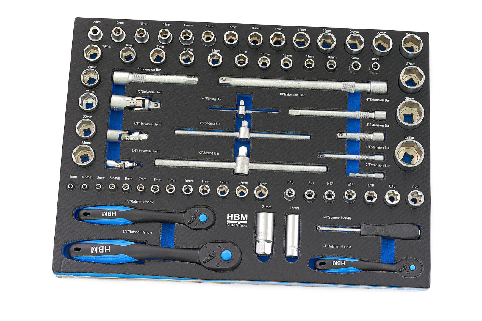 Шкаф с инструменти НВМ, 7 чекмеджета 196 части, 5 модула - Premium, Холандия